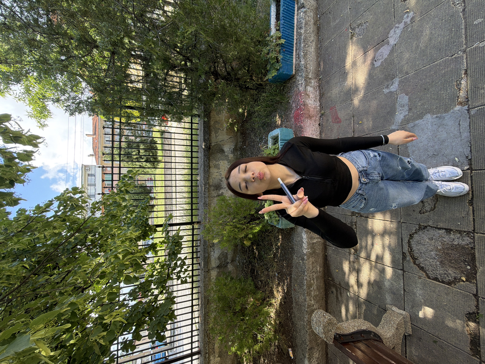Woman poses for outdoor photo session in Bobov Dol