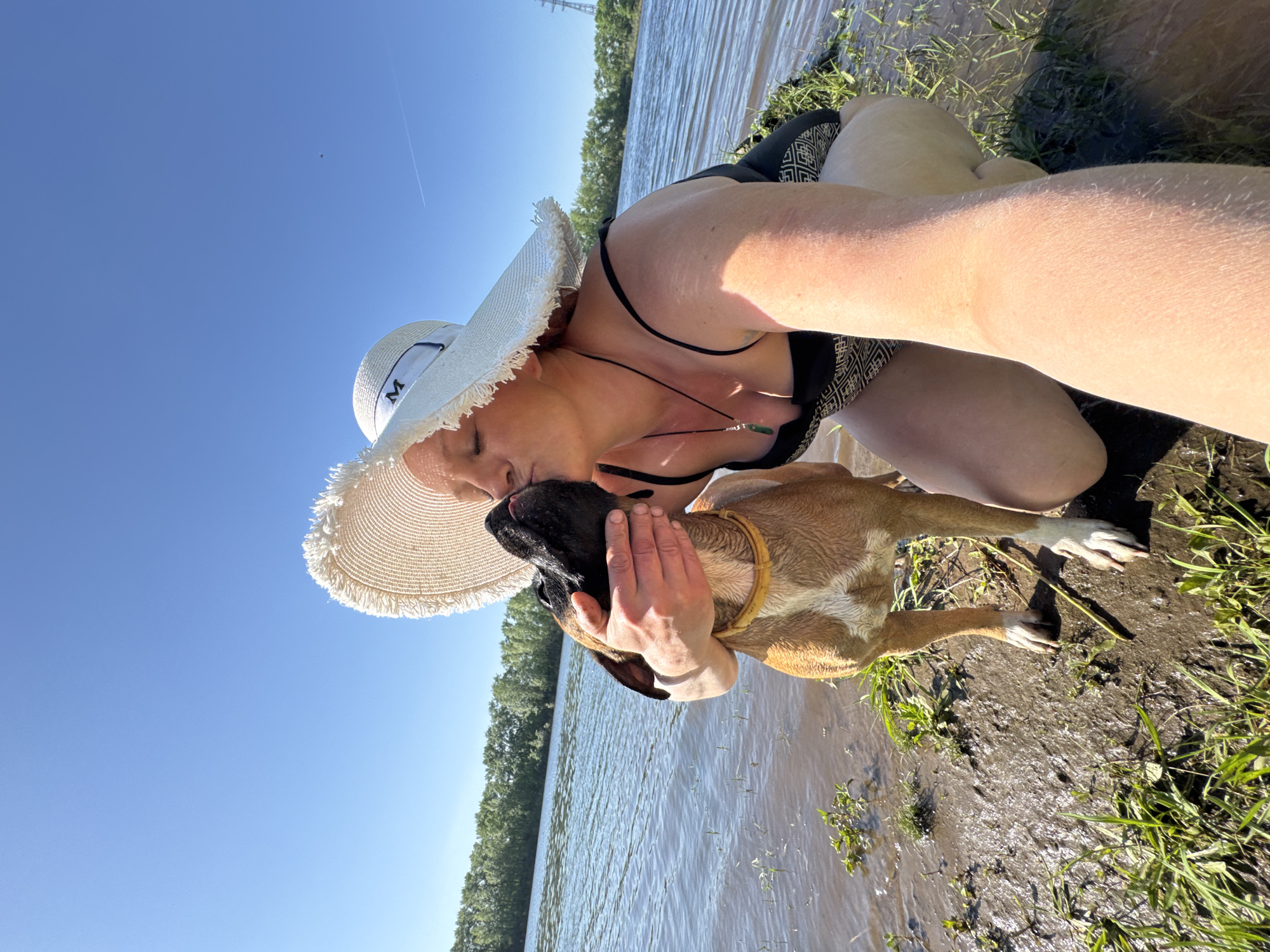 Woman in bathing suit spotted by Kama River in Chaikovsky