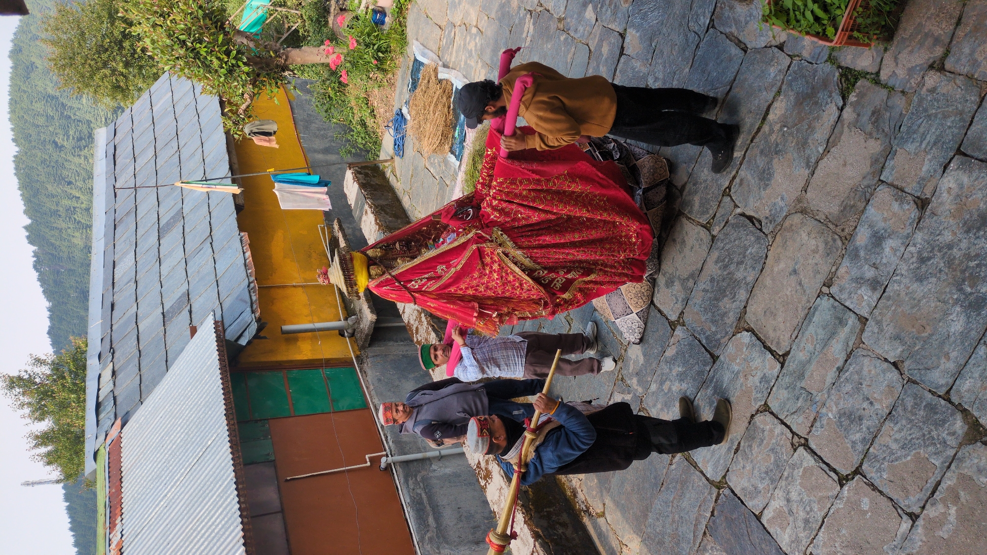 Village life documented in Haini, India during morning hours
