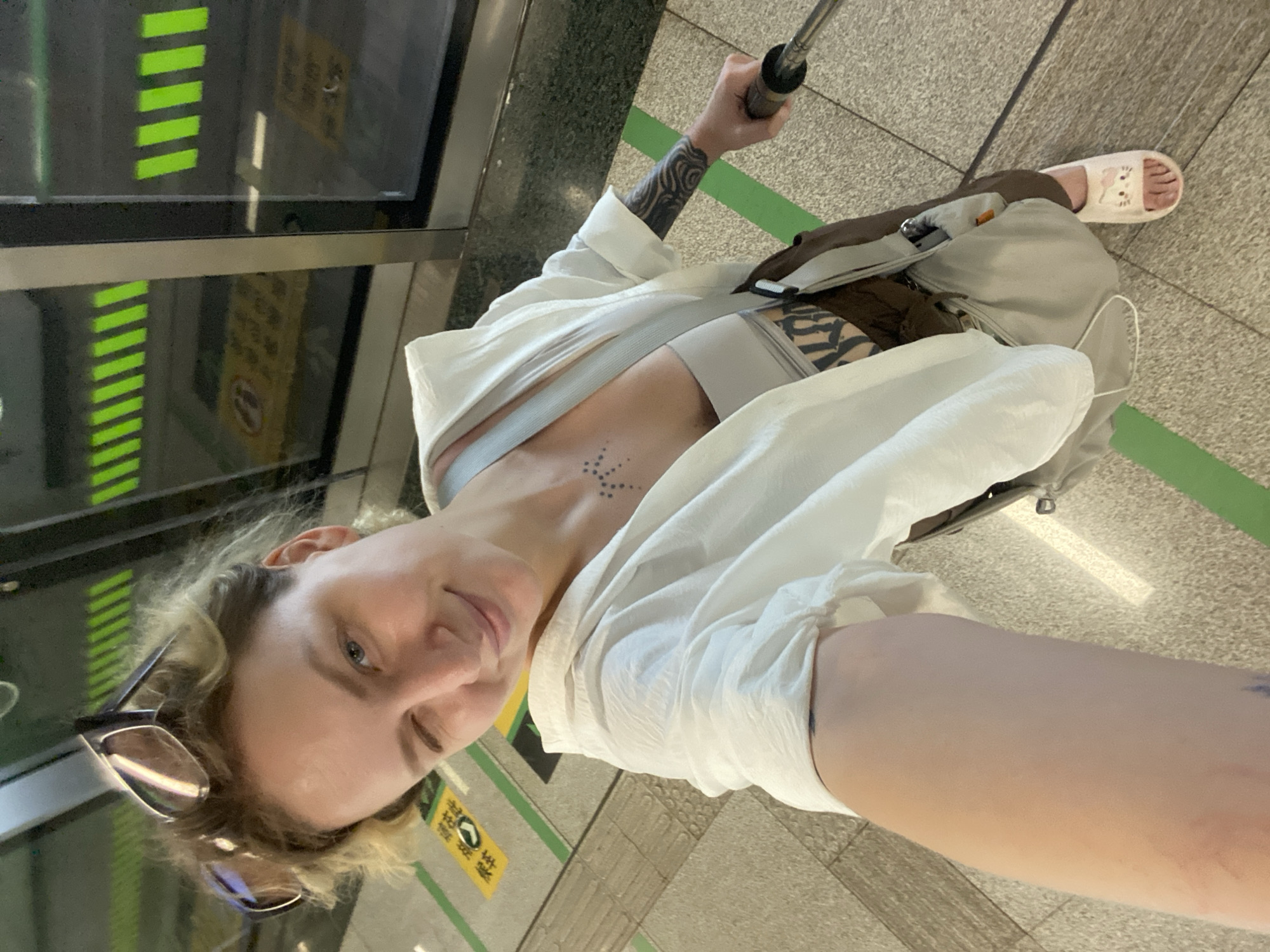 Subway station selfie in Xishan District, China