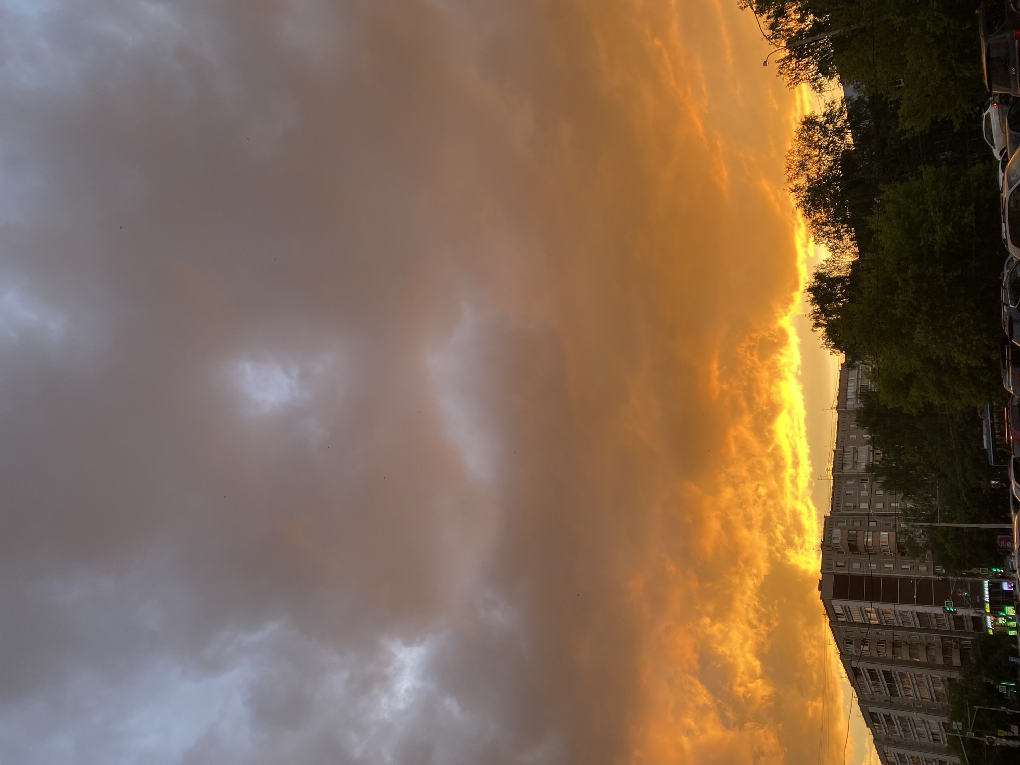 Dramatic sunset captured over Yekaterinburg urban landscape