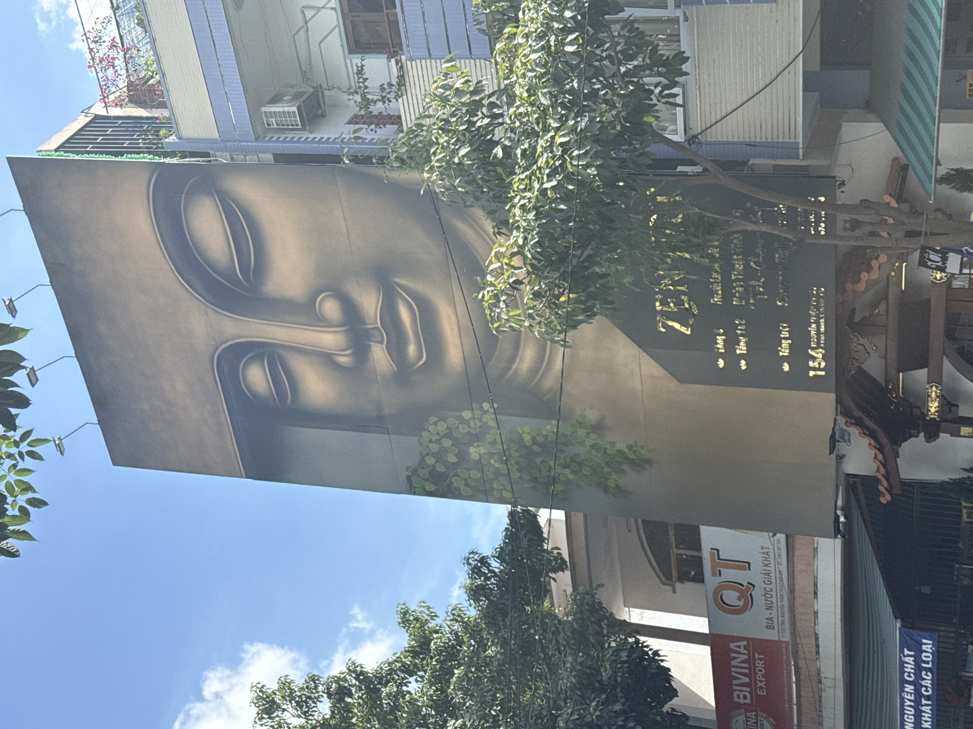 Buddha Mural Adorns Building in Nha Trang Ward
