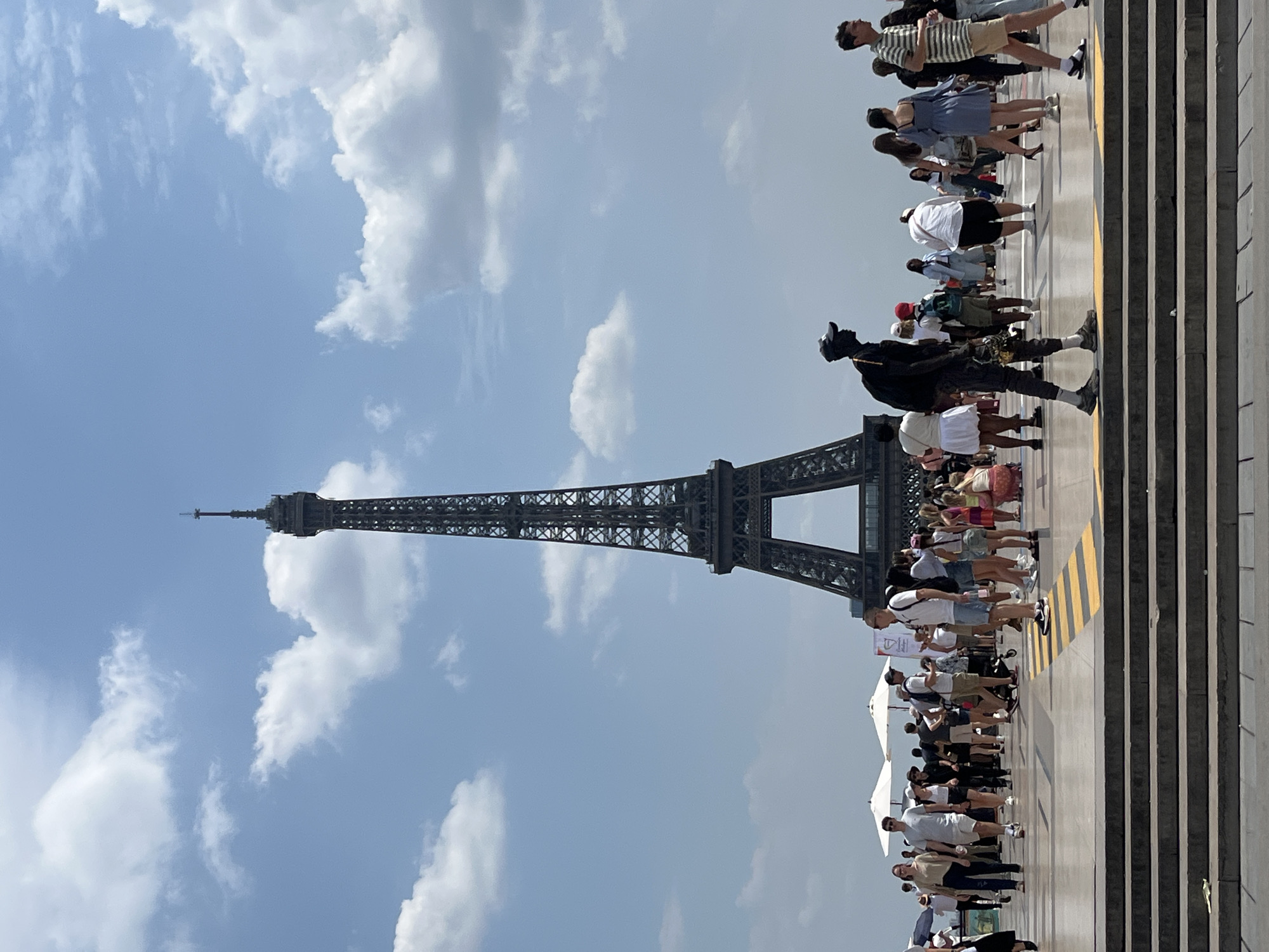 Eiffel Tower area from multiple angles, midday June