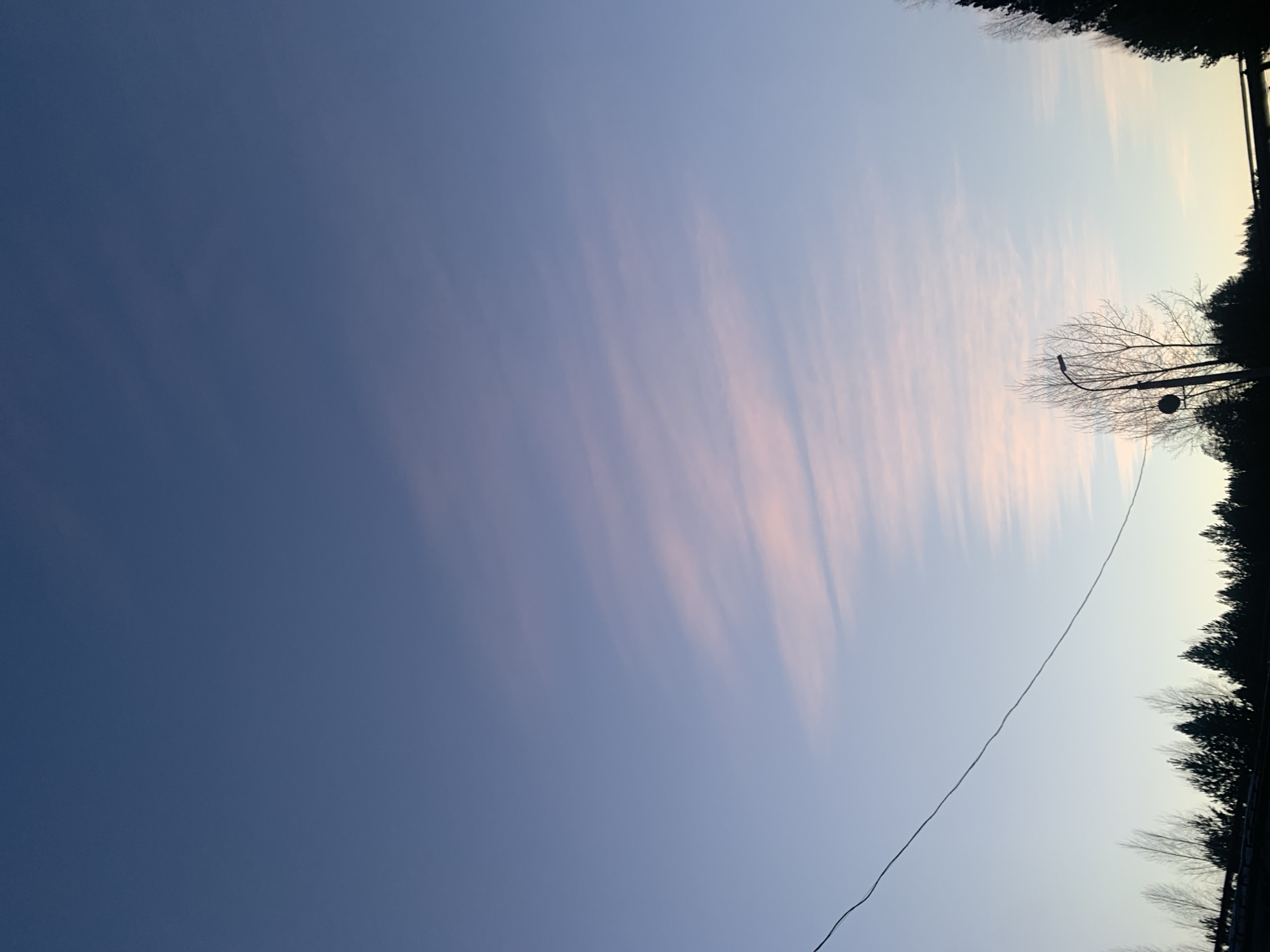 Pink and blue sunset skies observed in Chaikovsky