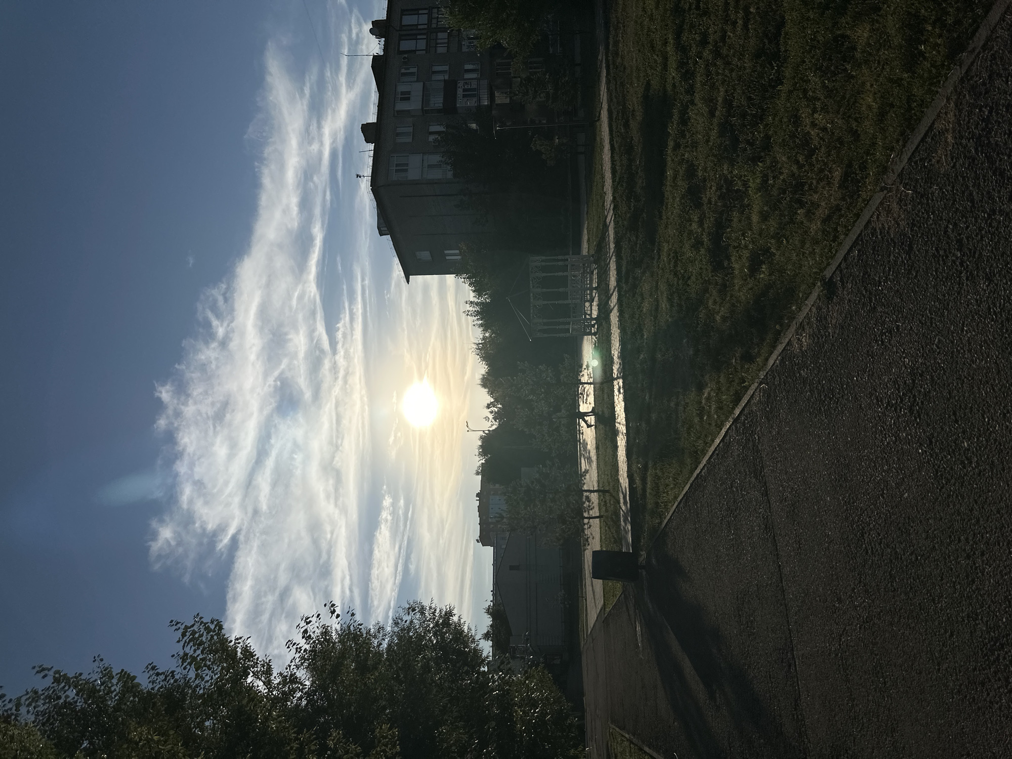Sunset stroll through a Kokshetau park and neighborhood