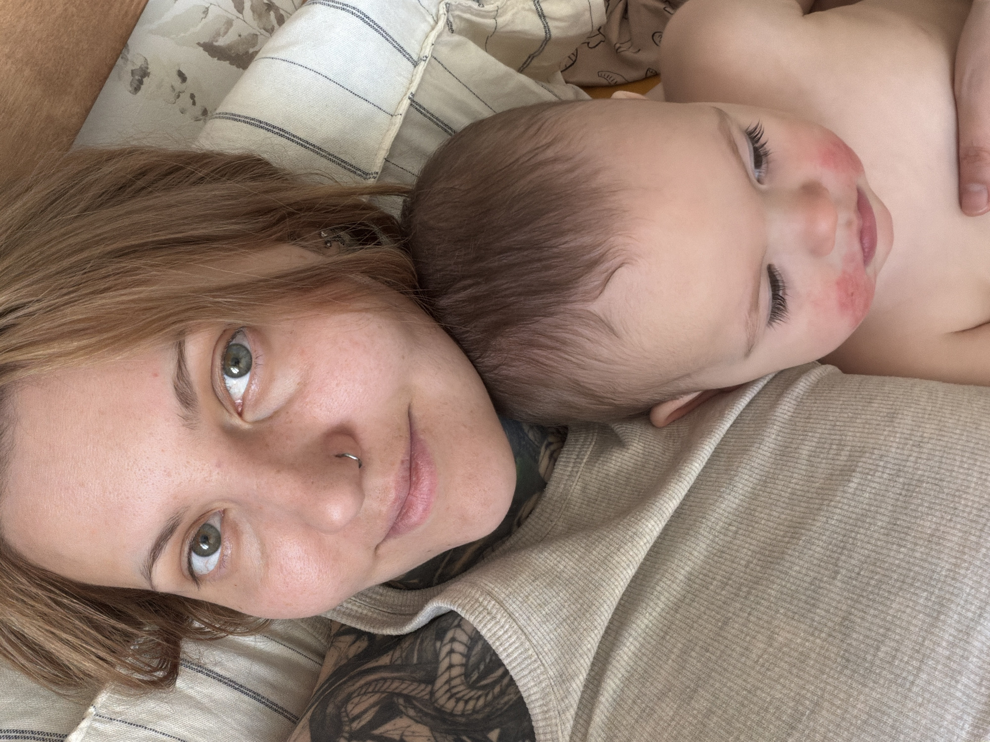 Mother and baby share quiet moment in Chaikovsky