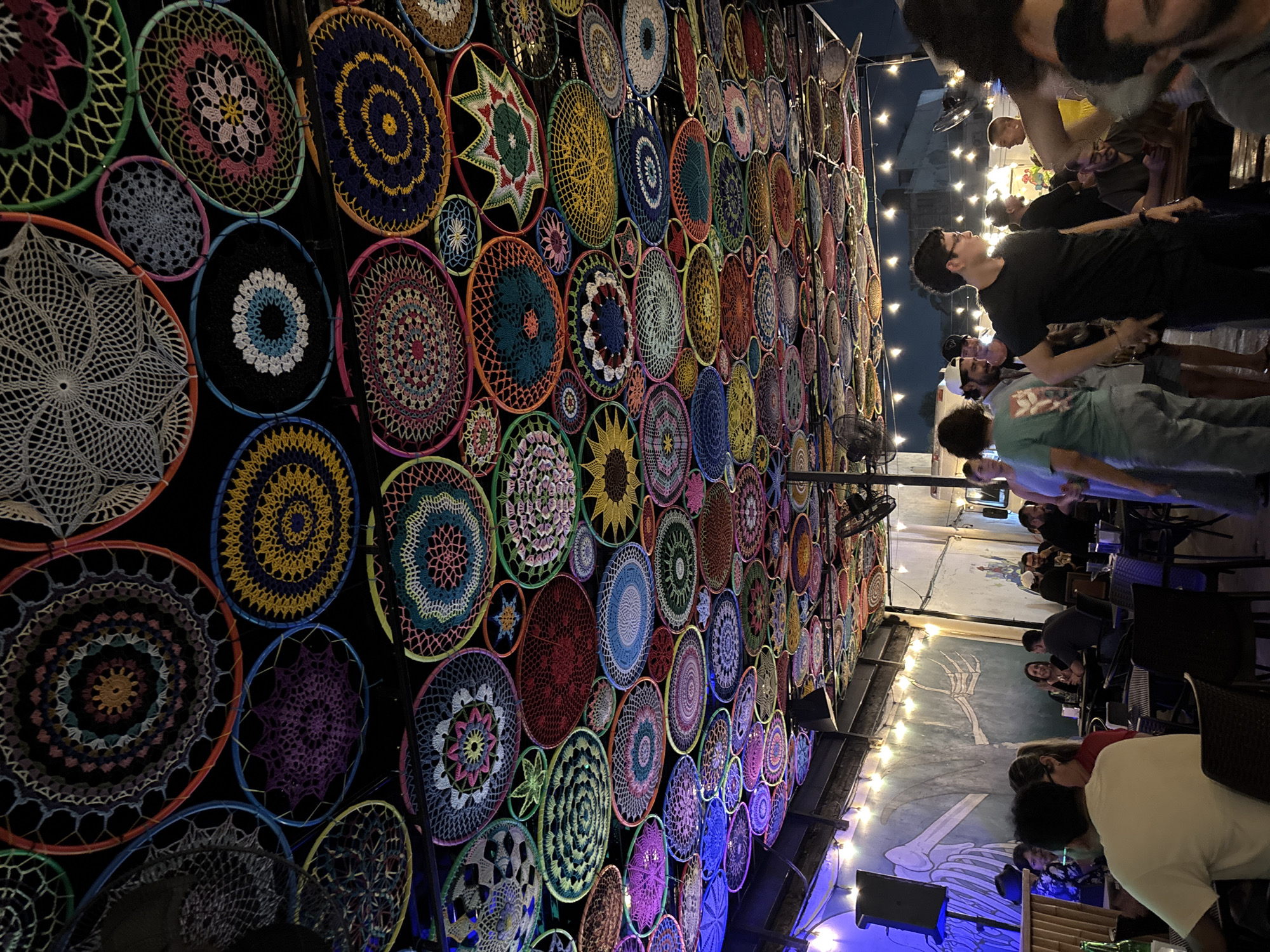 Colorful wall decorations observed at Veracruz City bar