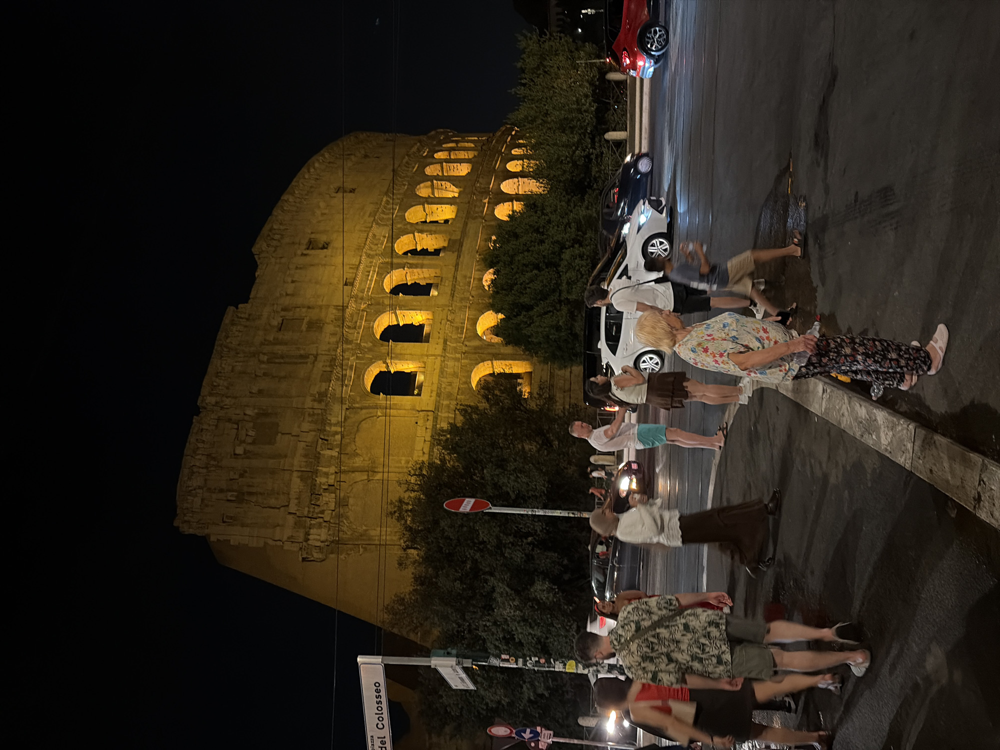 Rome's landmarks glowing on a summer night