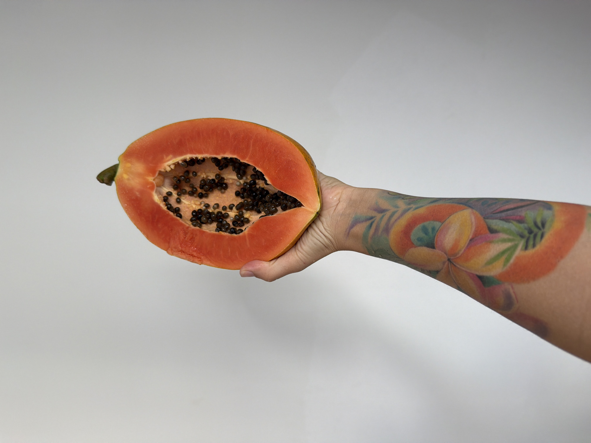 Ripe papaya photographed from multiple angles in Nha Trang
