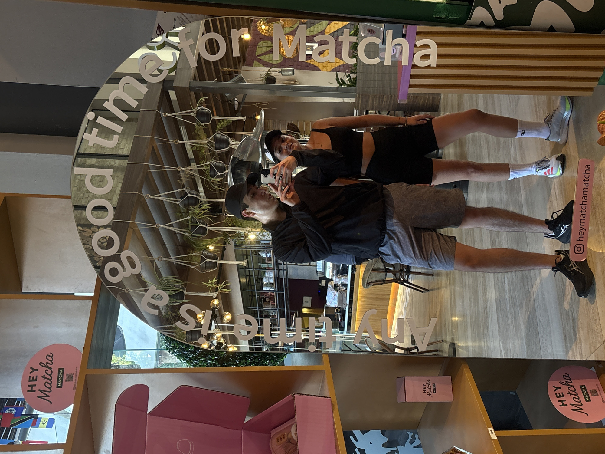 Afternoon customers enjoy matcha drinks at Mexican cafe