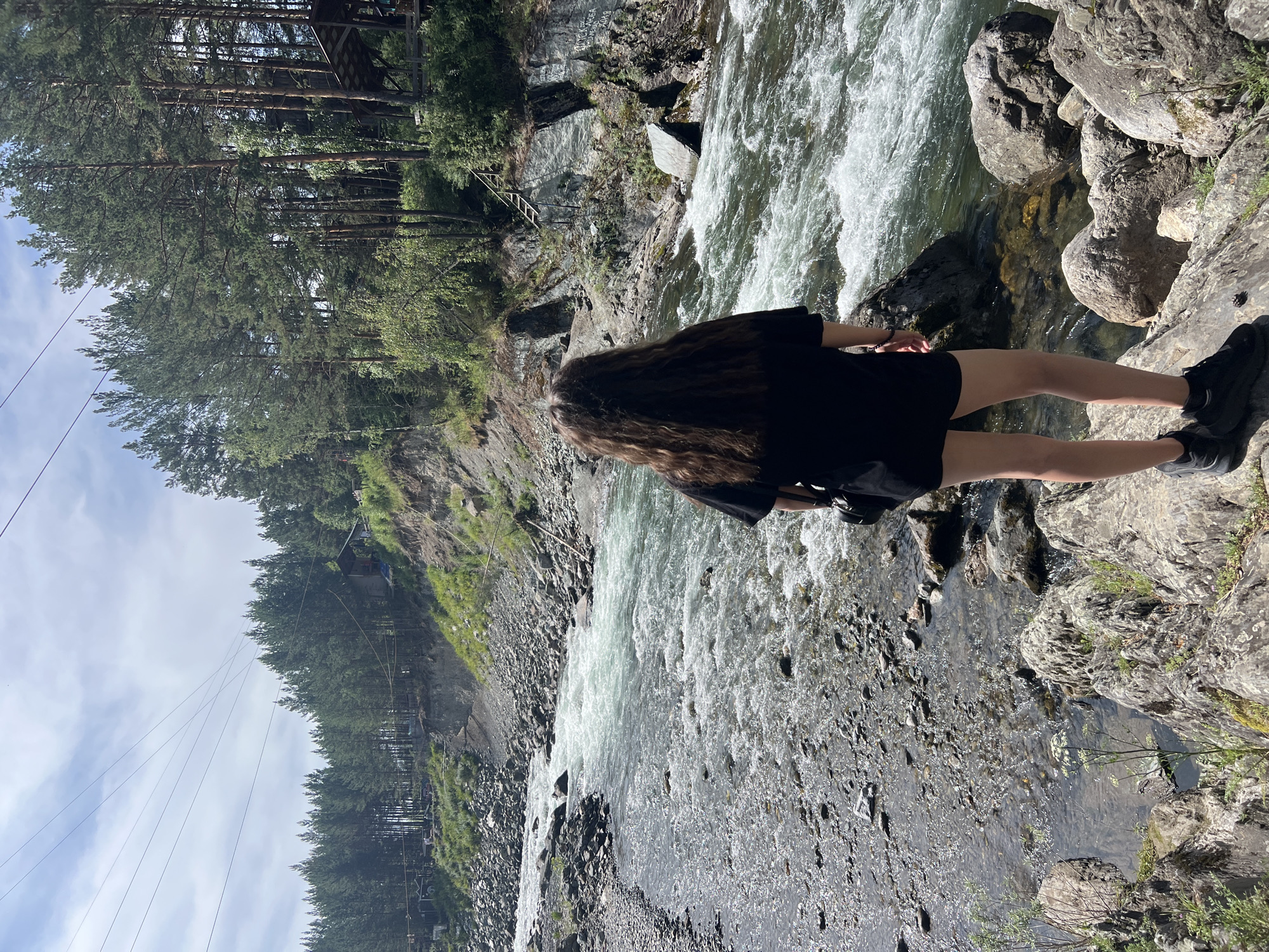 Hanging out riverside at a whitewater rapids overlook