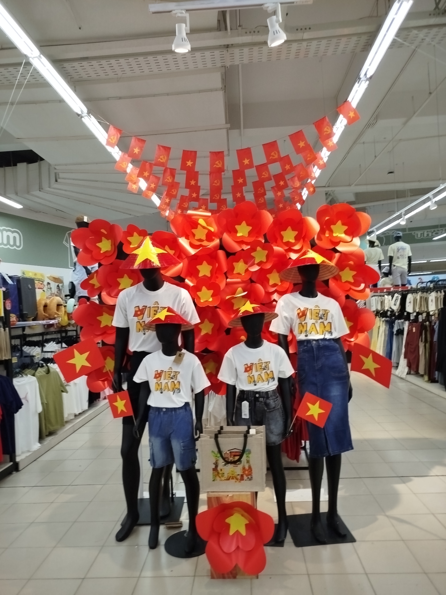 Retail promotions and decorative displays spotted in Da Lat stores