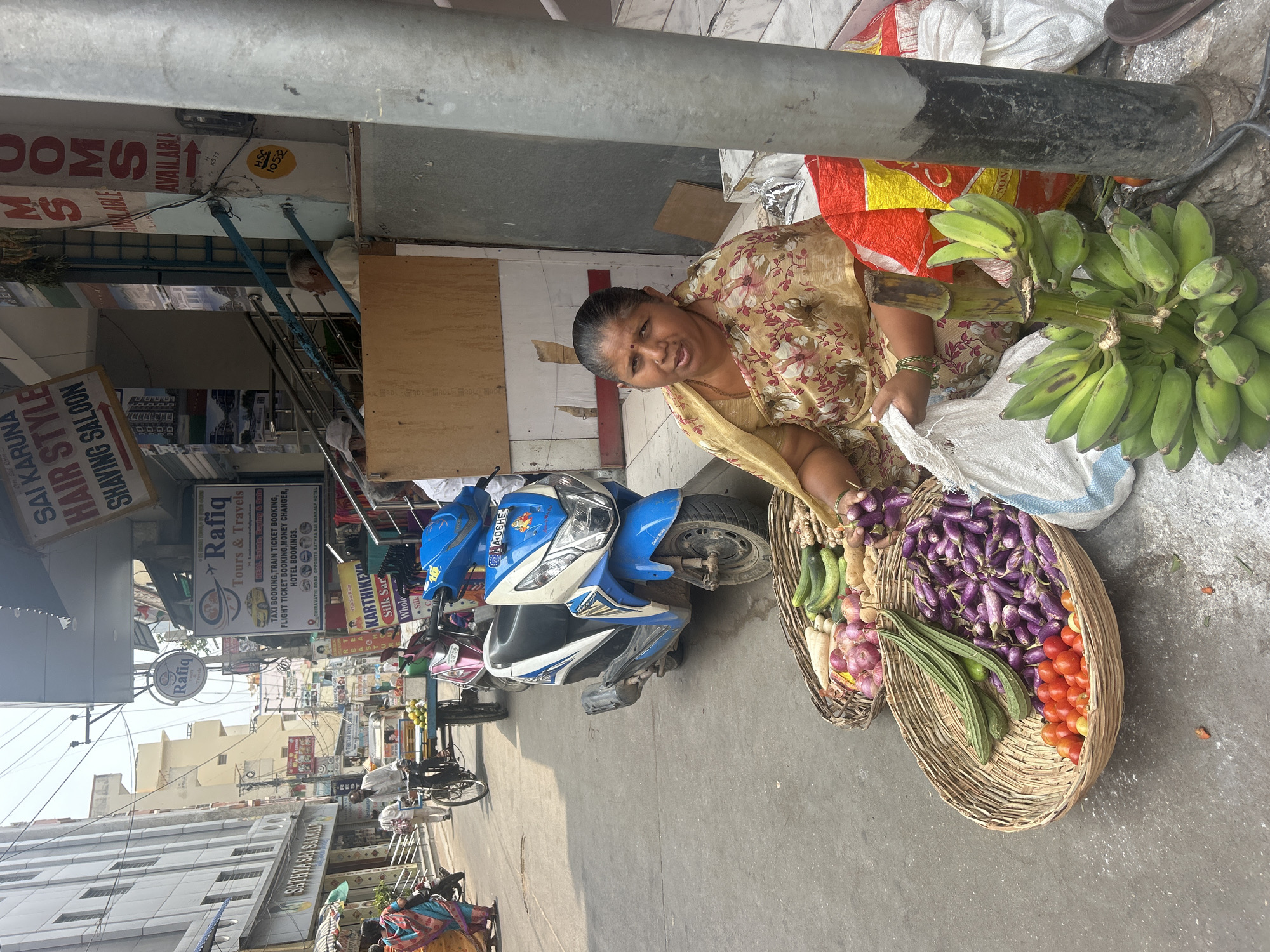 Morning street life documented in Puttaparthi, India