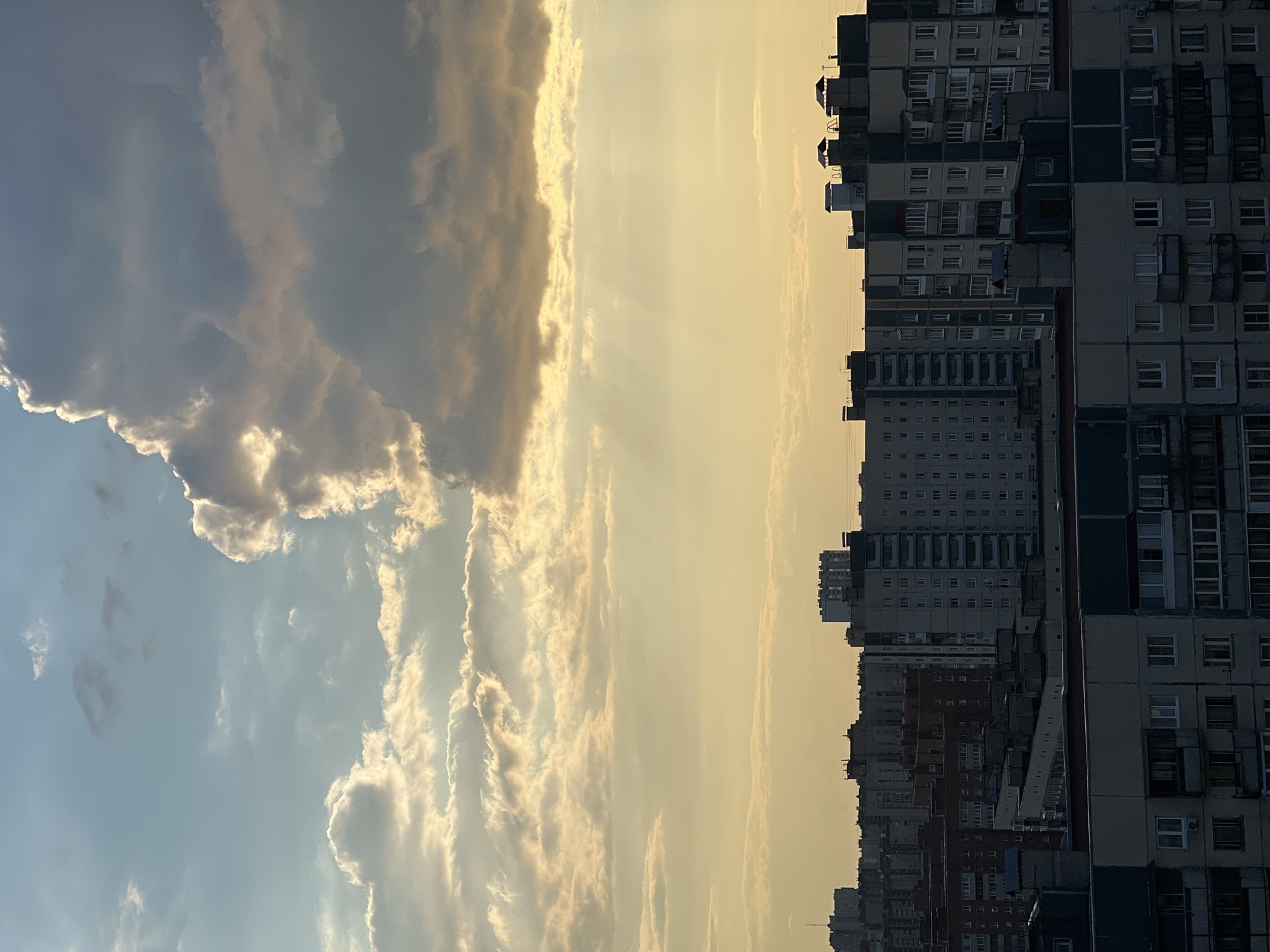 Aerial views captured of Saint Petersburg residential districts at twilight
