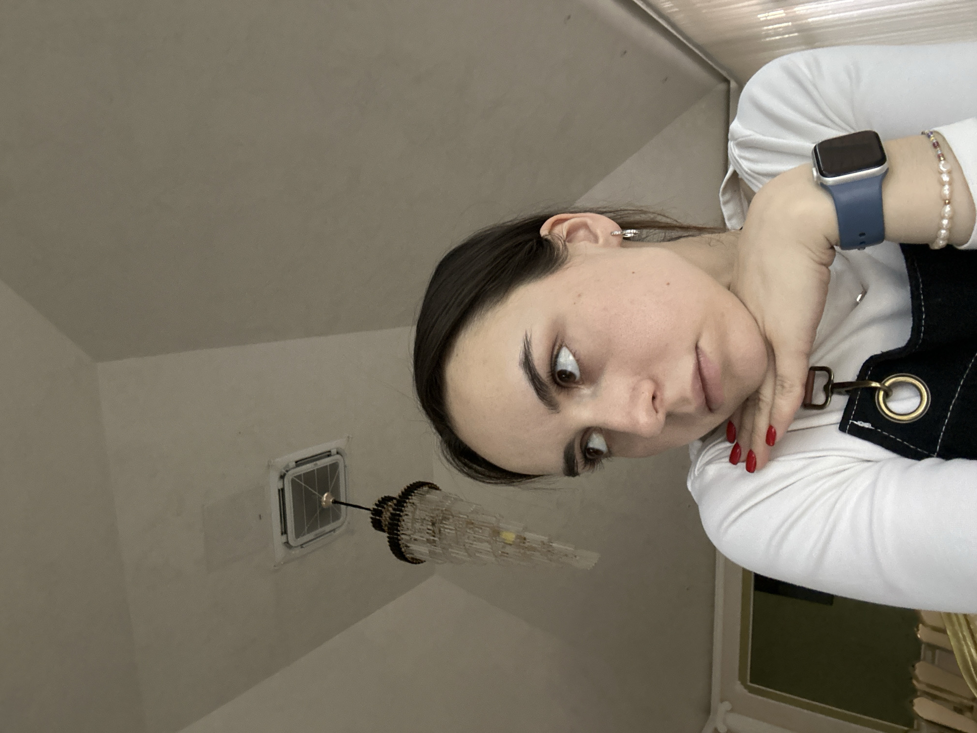Personal selfie session with tech devices in Russian village