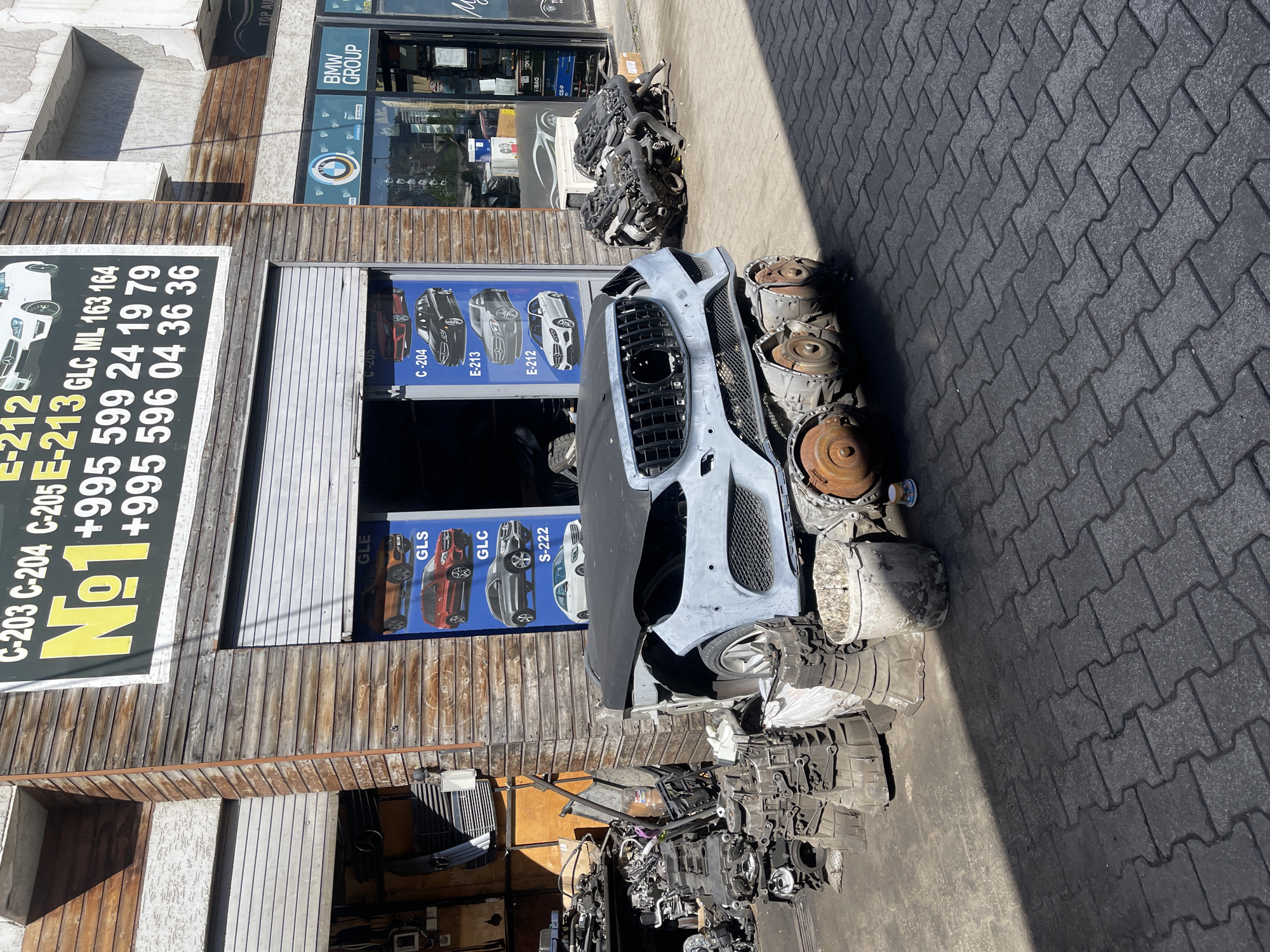 Auto salvage yard operations documented in Tbilisi, Georgia