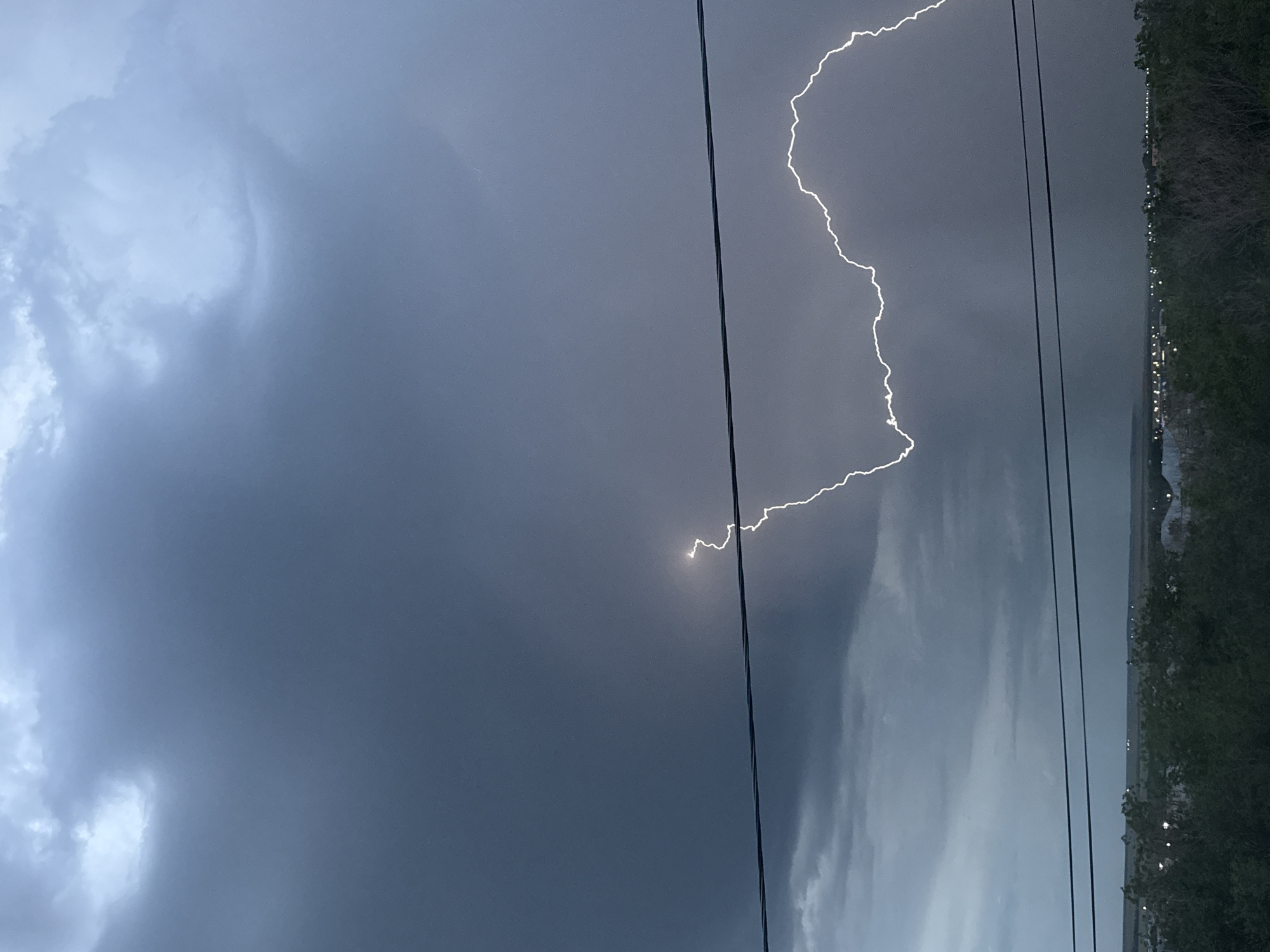 Severe thunderstorm with lightning strikes Kokshetau, Kazakhstan