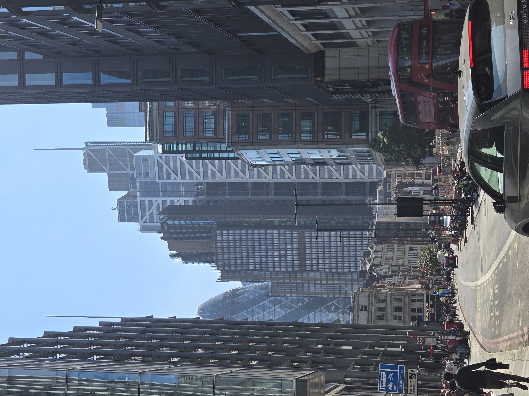 London street scenes: modern architecture and bronze elephant statue documented