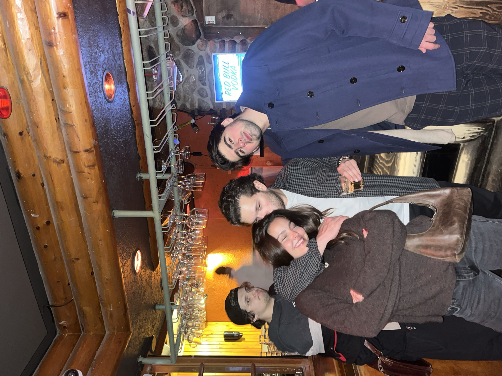 Bar scene with multiple drinks captured in Whistler