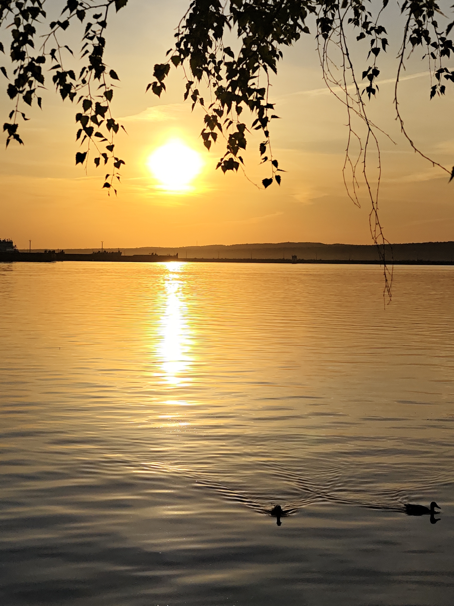 Families enjoy evening by Kama River in Chaikovsky, Russia