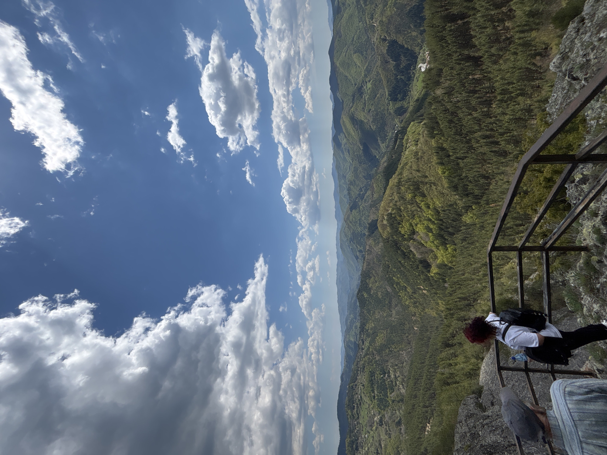 Hiker enjoys scenic valley overlook in Gradat, Bulgaria