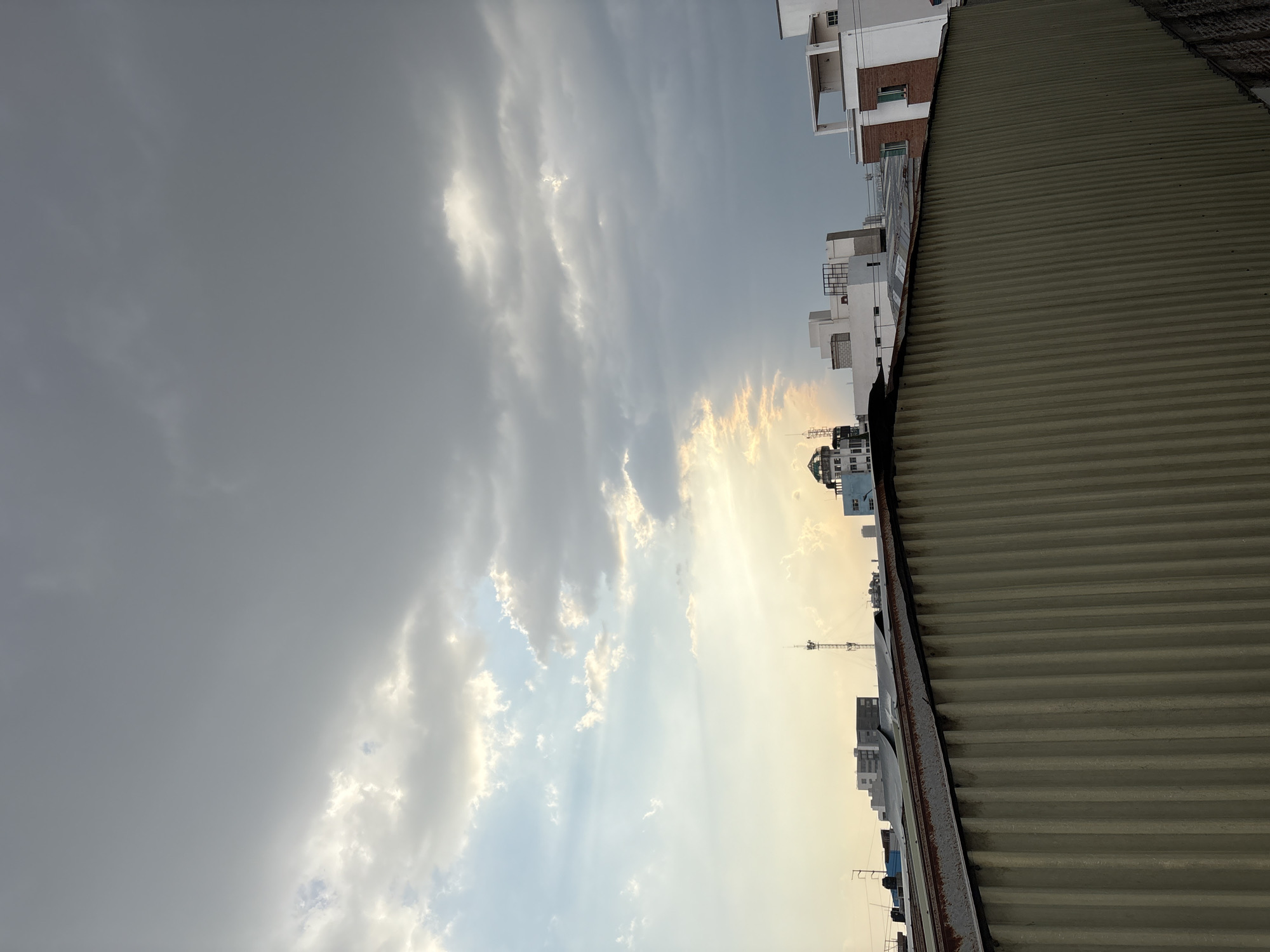Rooftop view captures urban Puebla cityscape at midnight