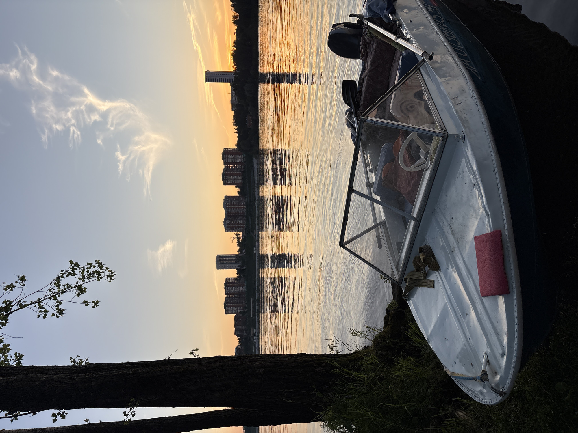 Sunset cookout on the Kama River, Perm