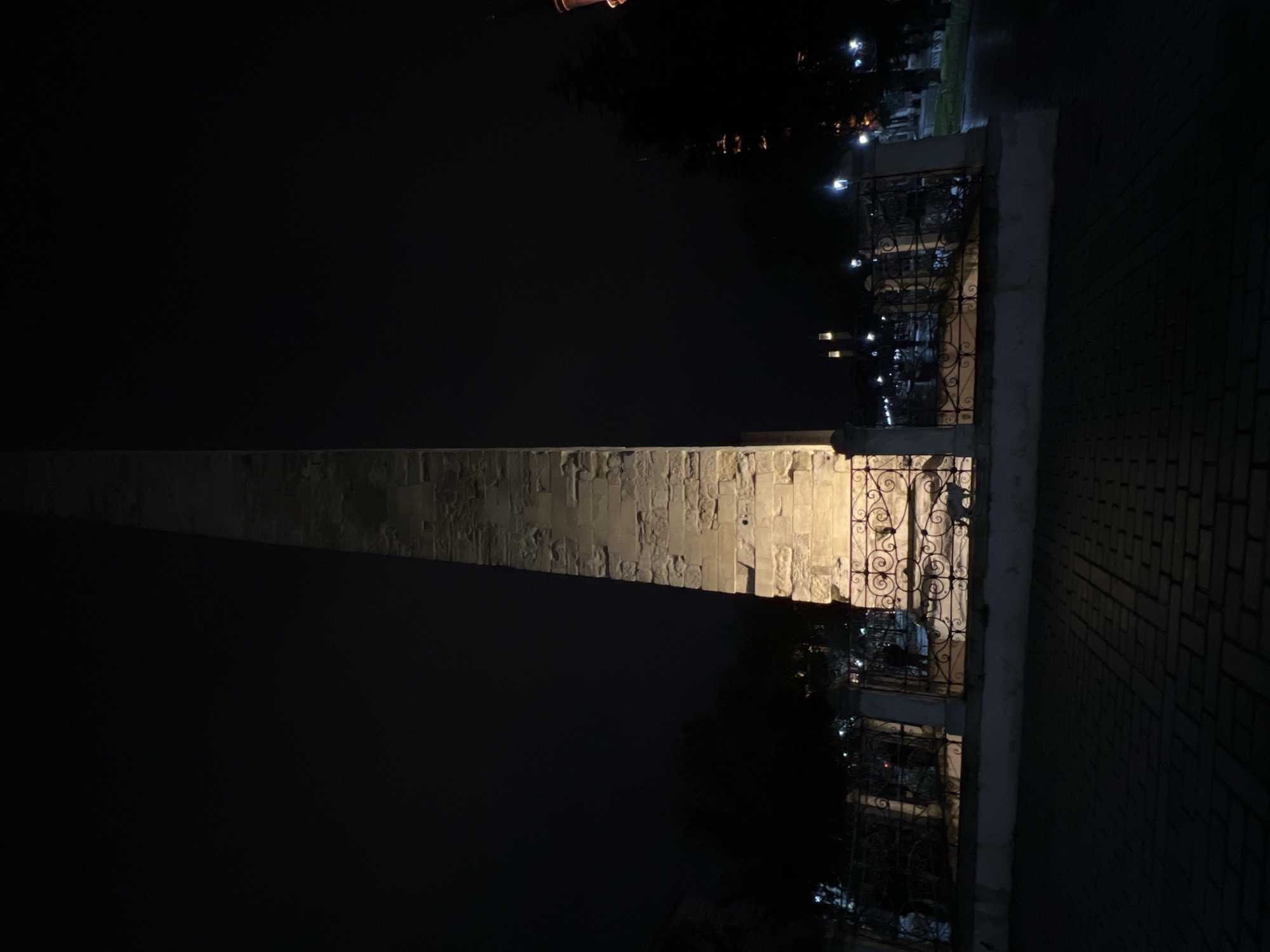 Obelisk of Theodosius illuminated at night in Istanbul
