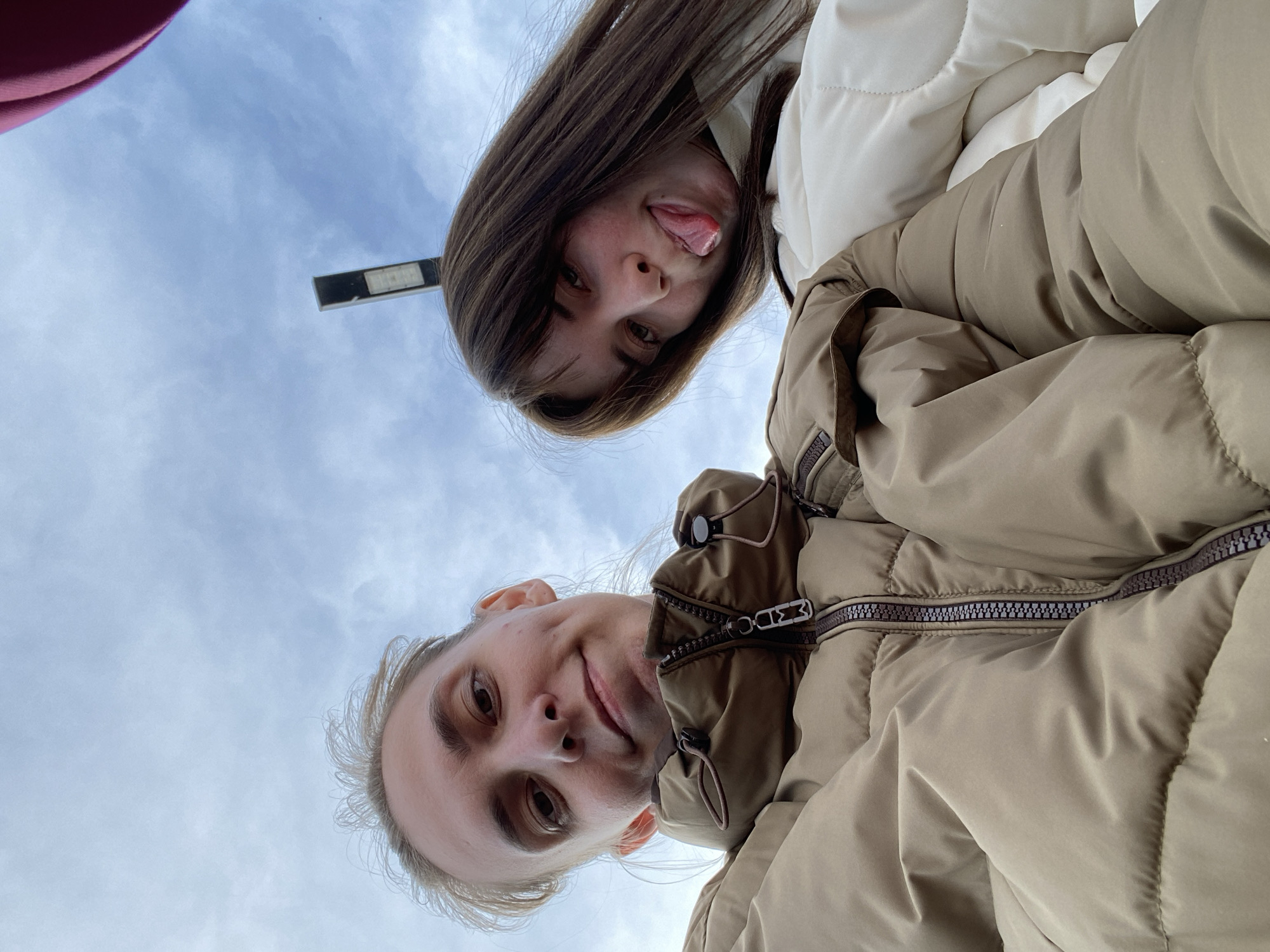 Group selfie with child in Chaikovsky, Russia