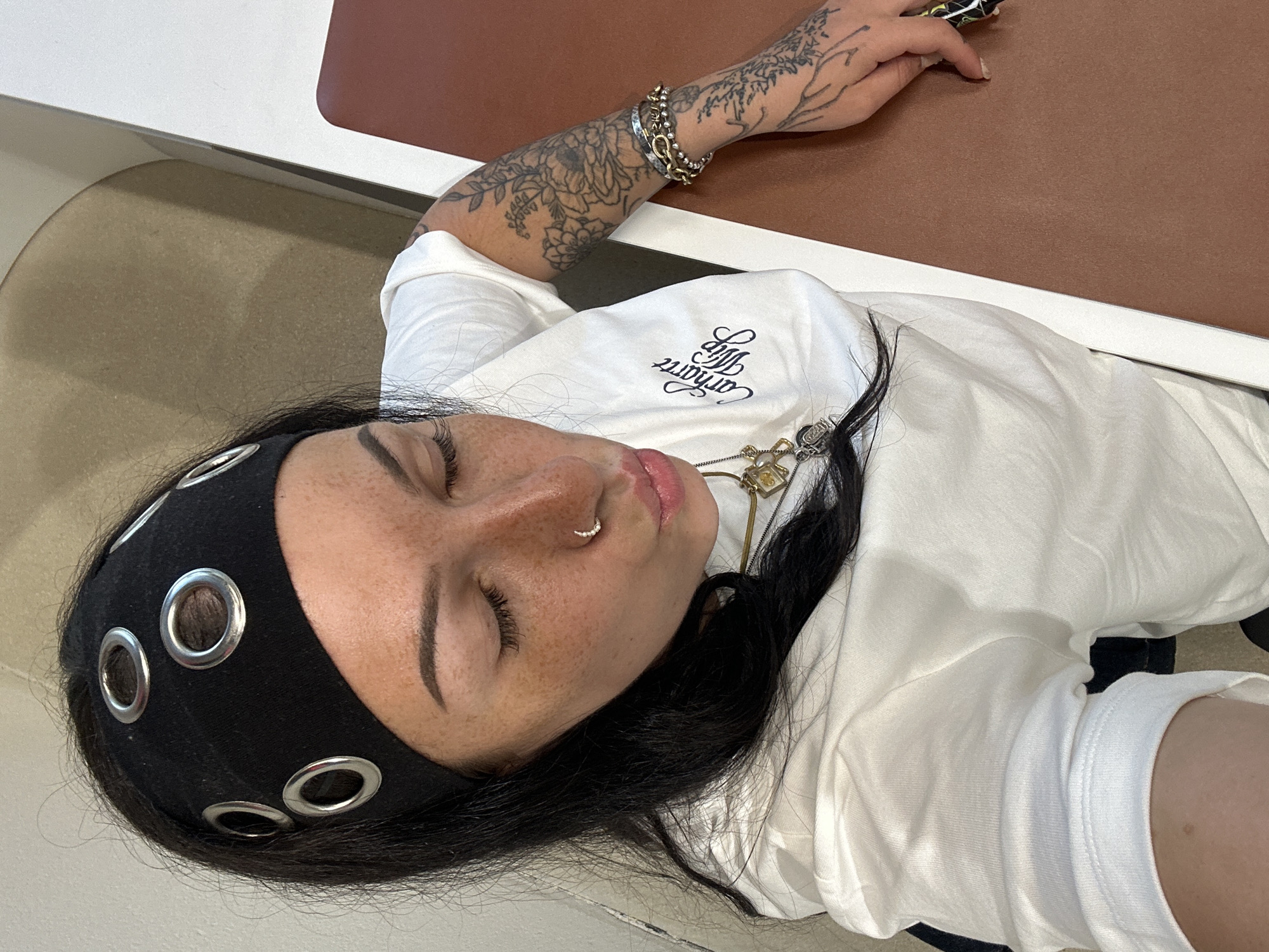 Woman observed in modern medical facility in Paris