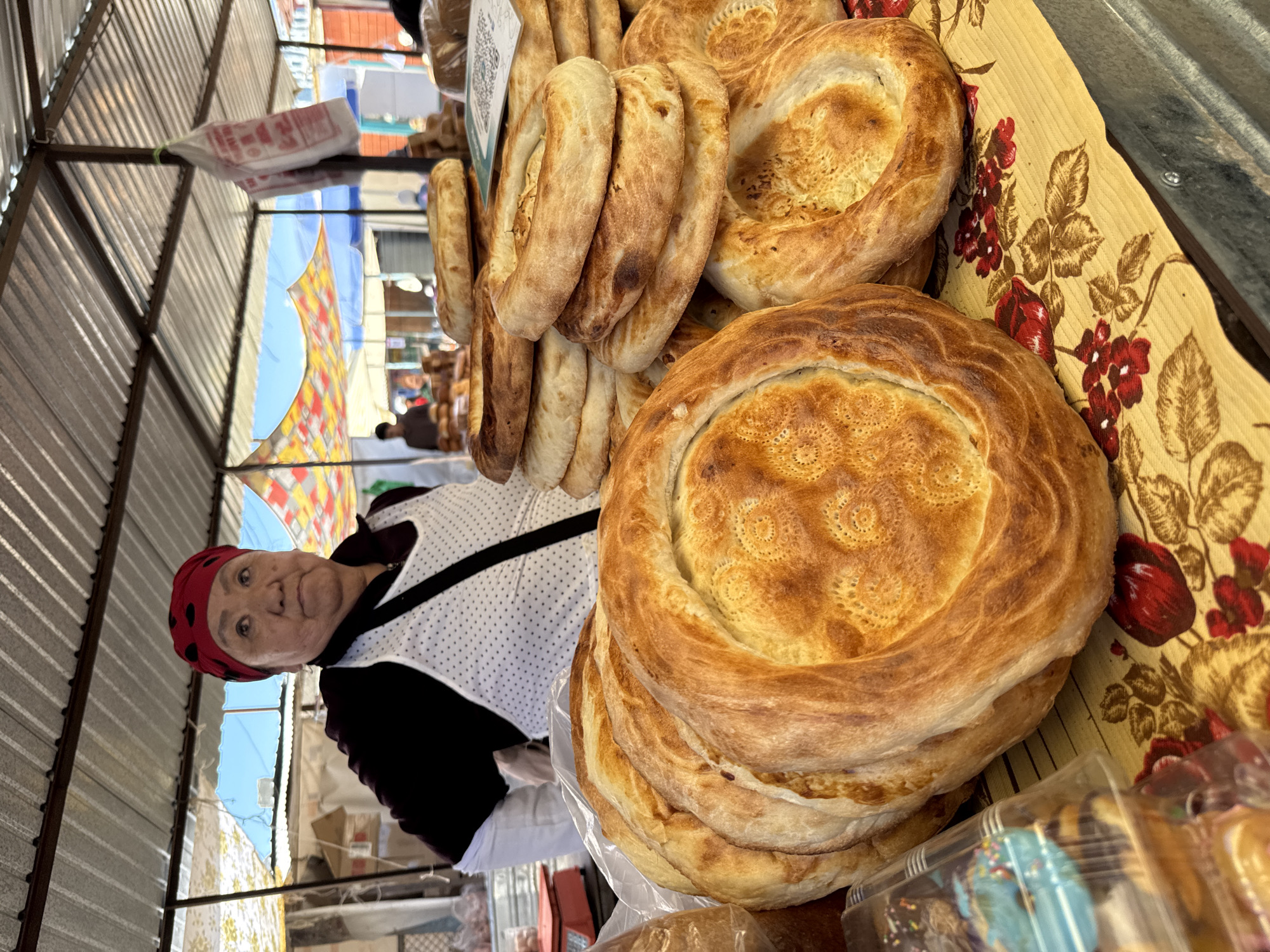 Morning market activity documented in Bosteri, Kyrgyzstan