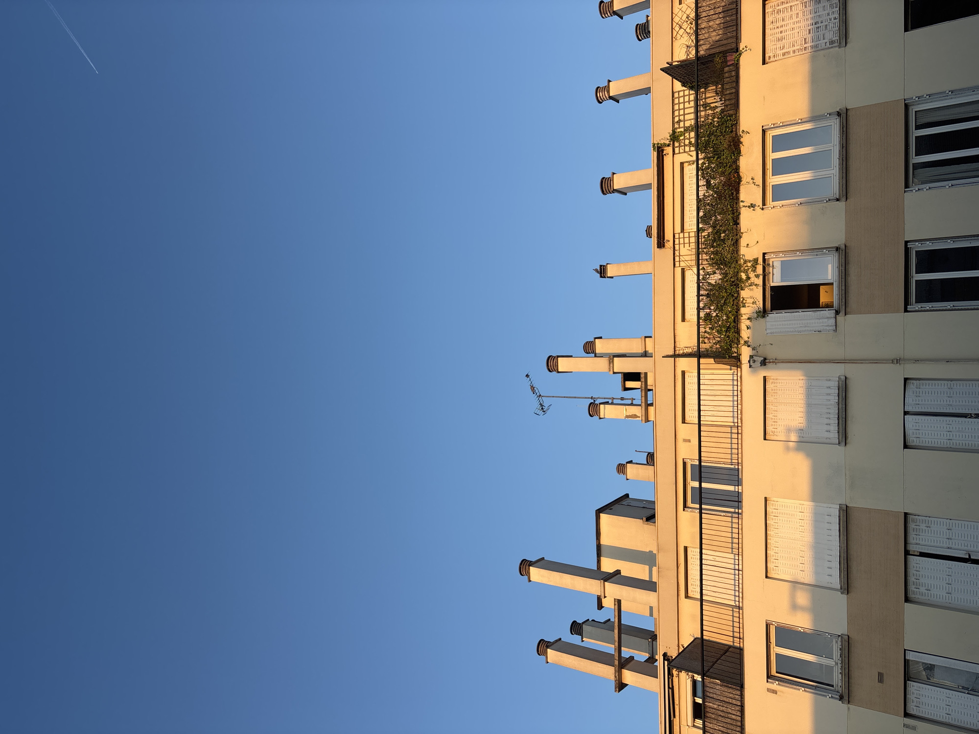 Residential building photographed against clear sky in Paris