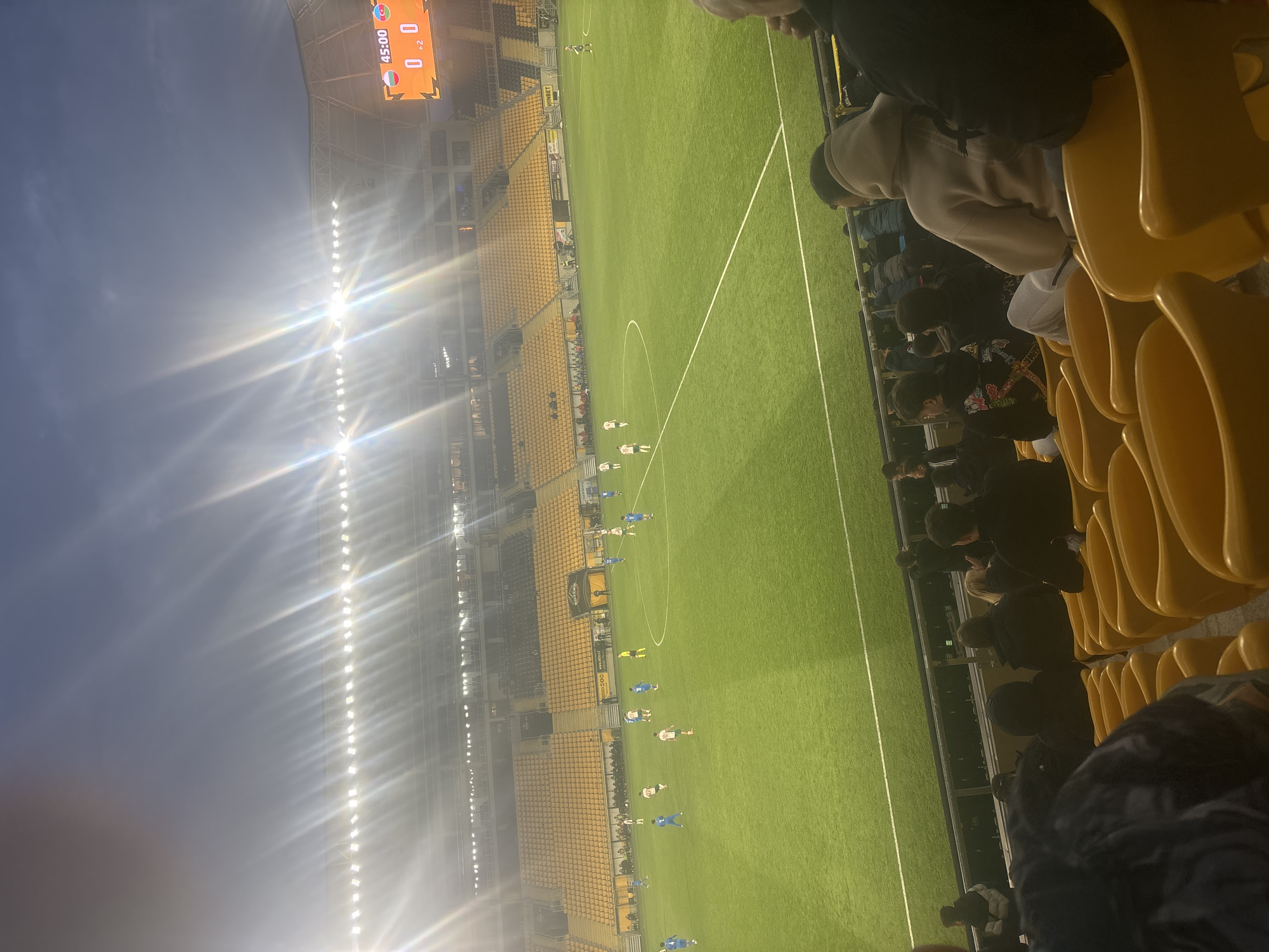 Football match documented at Botev 1912 Stadium in Plovdiv