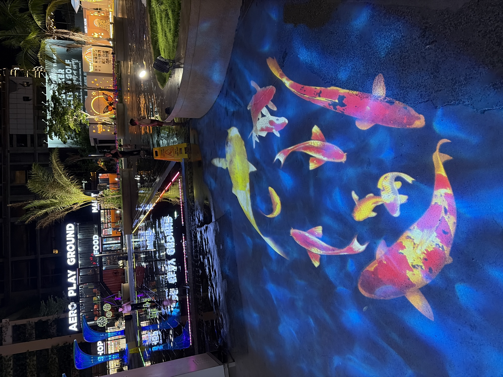 Da Nang's lit-up hotel and entertainment district on a summer night