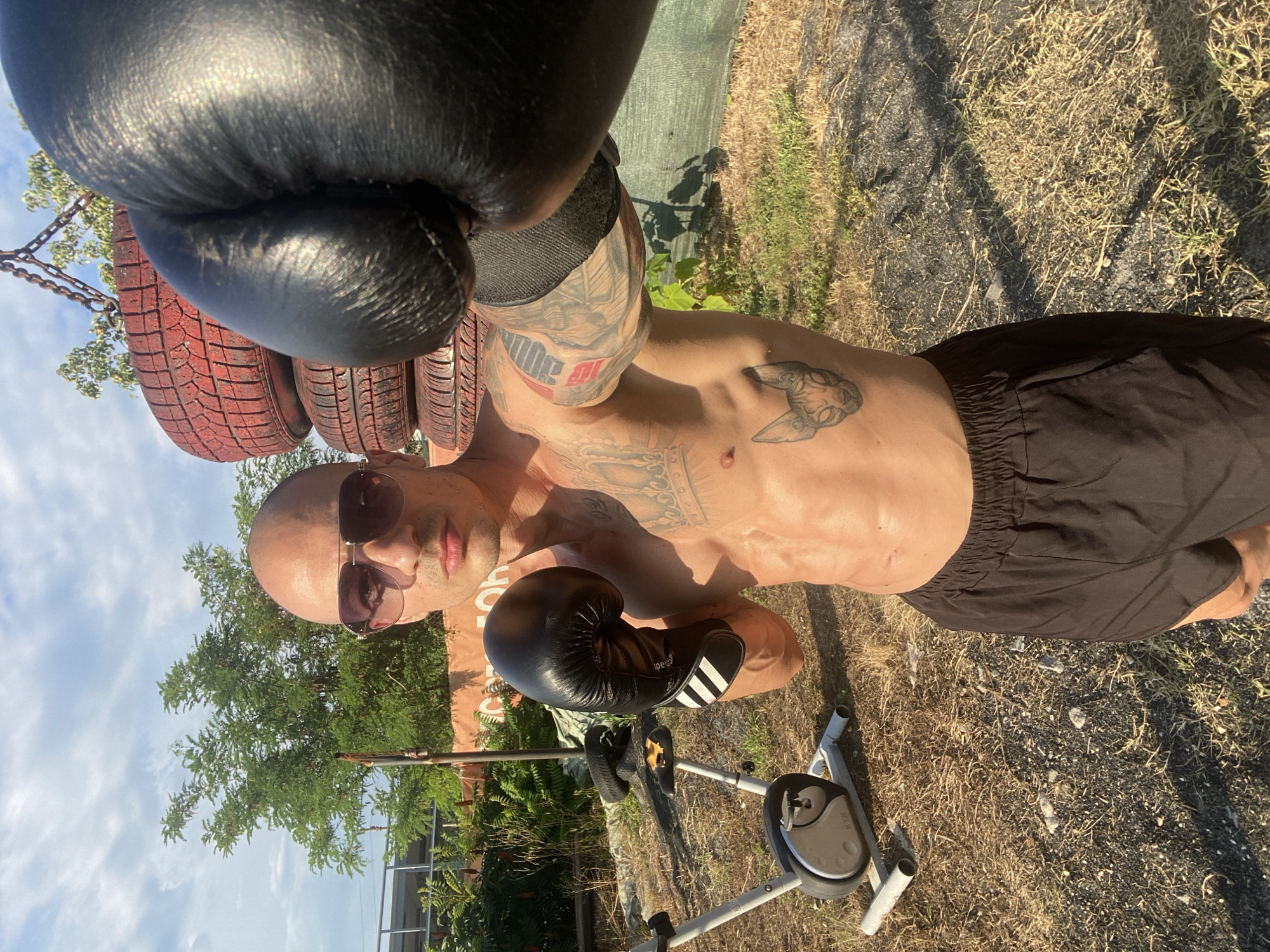 Outdoor boxing ring session captured across multiple angles in Pleven