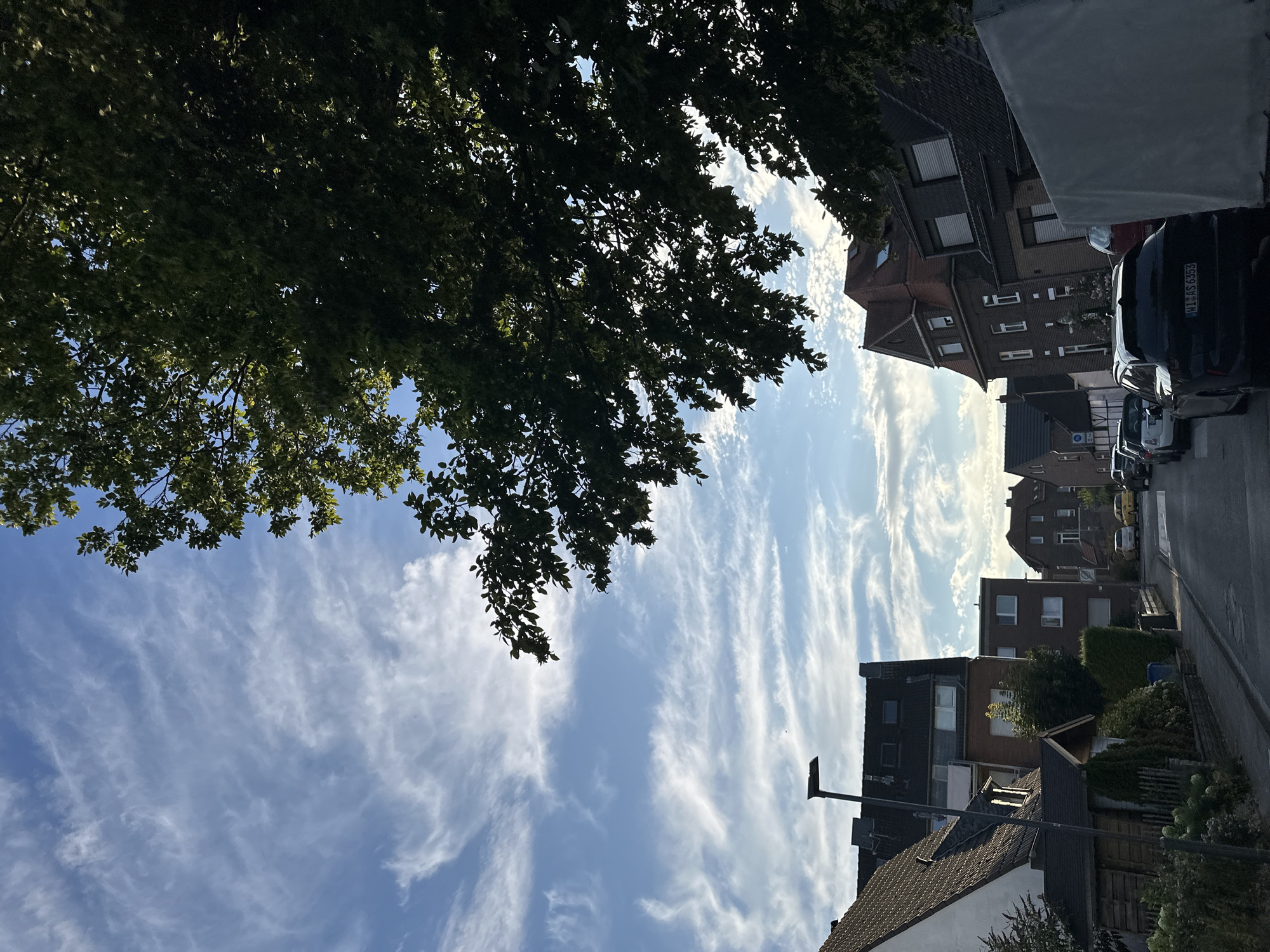 Quiet summer afternoon on a residential street in Krefeld