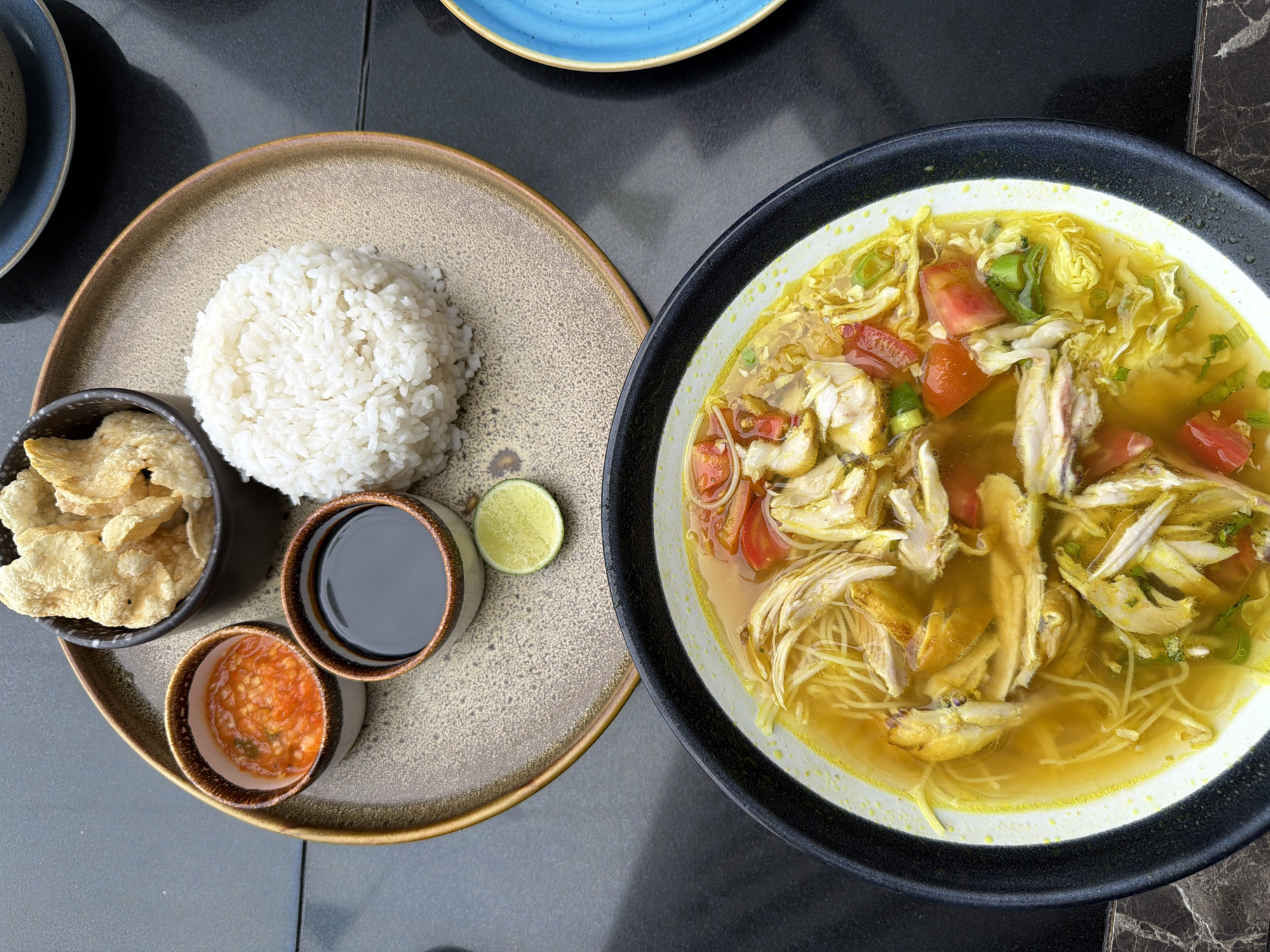 Bowl of spiral snacks photographed in South Jakarta