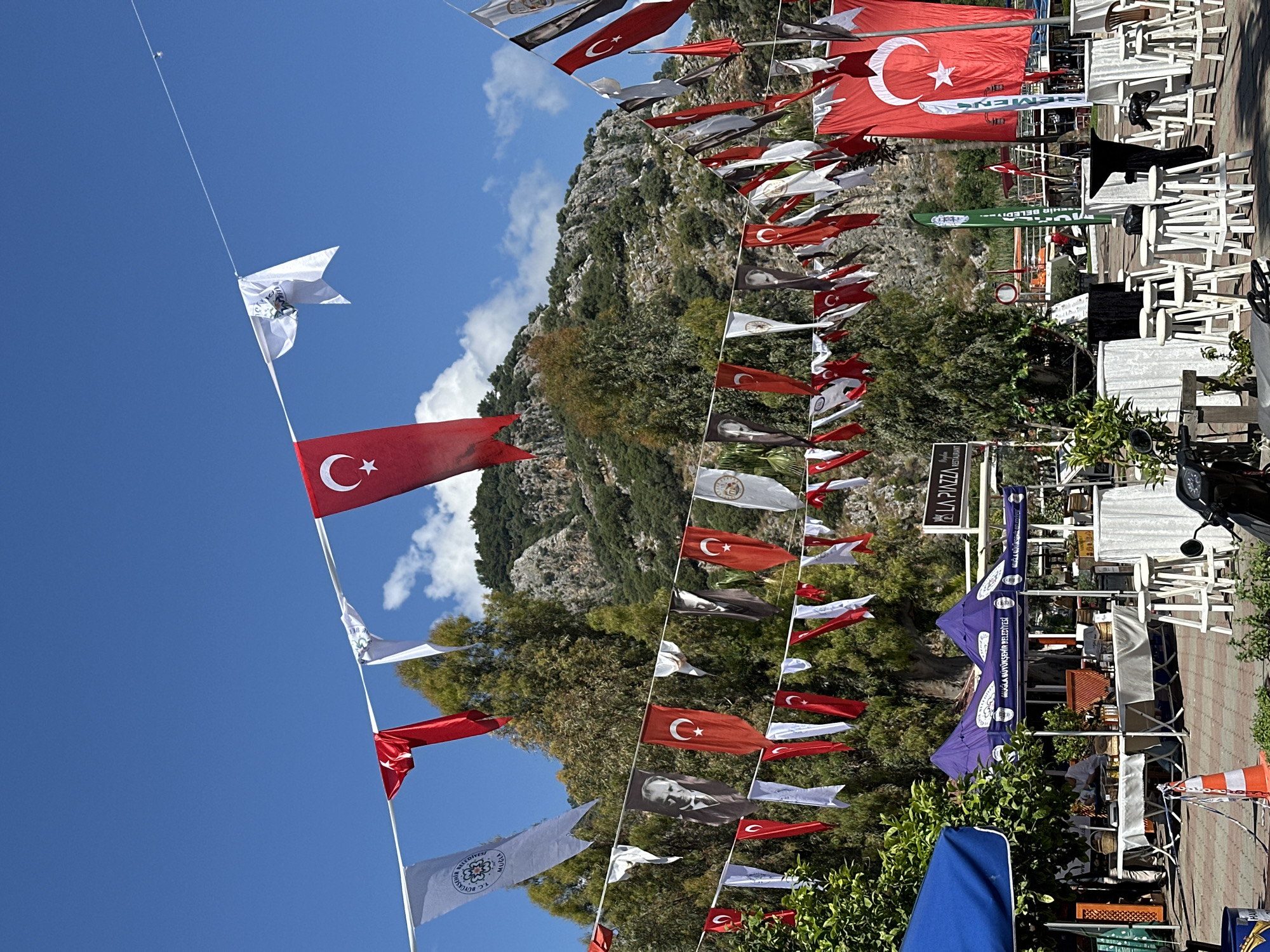 Turkish flags decorate Ortaca streets in festive display