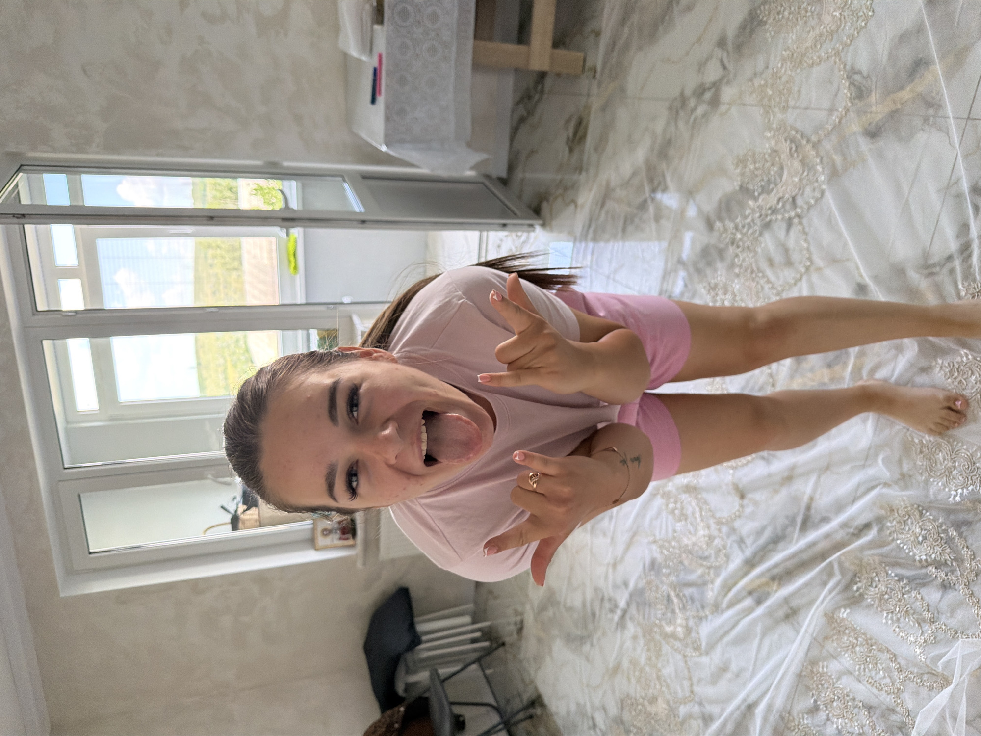 Casual indoor moments during what looks like a renovation day
