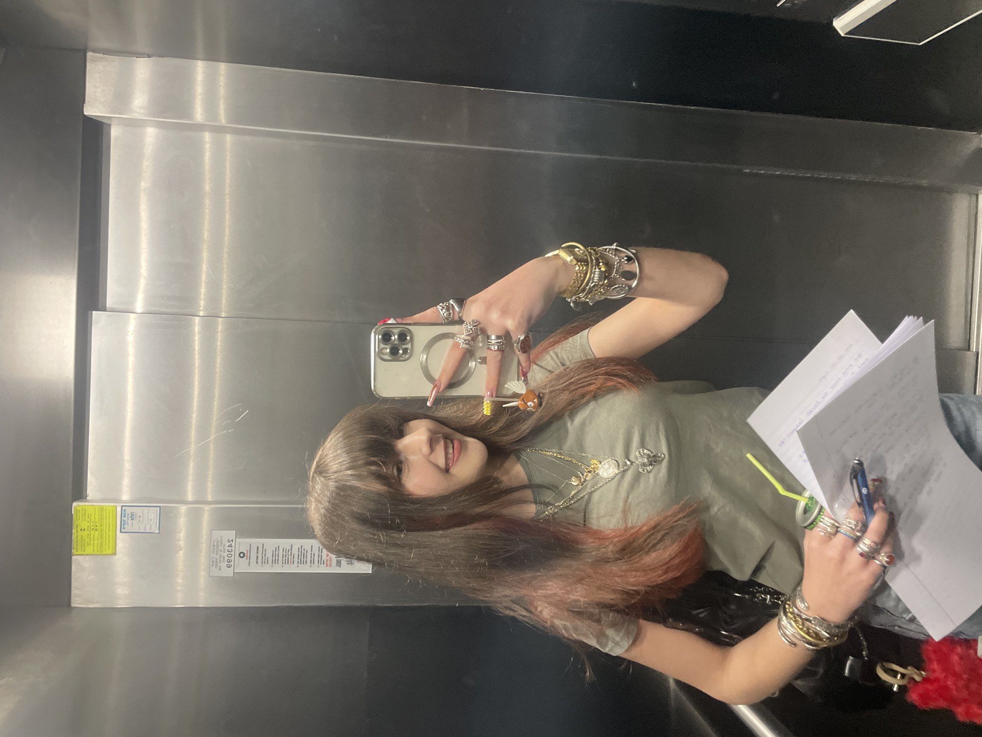 Woman Takes Elevator Selfie in Raanana, Israel