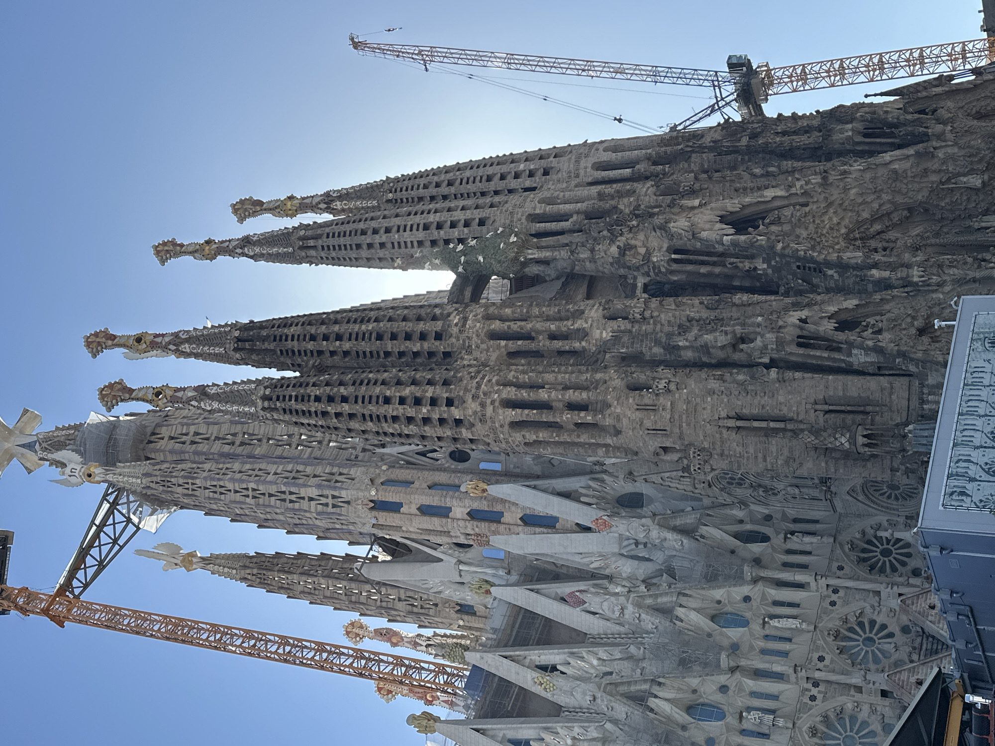Sagrada Familia construction continues with cranes visible around basilica