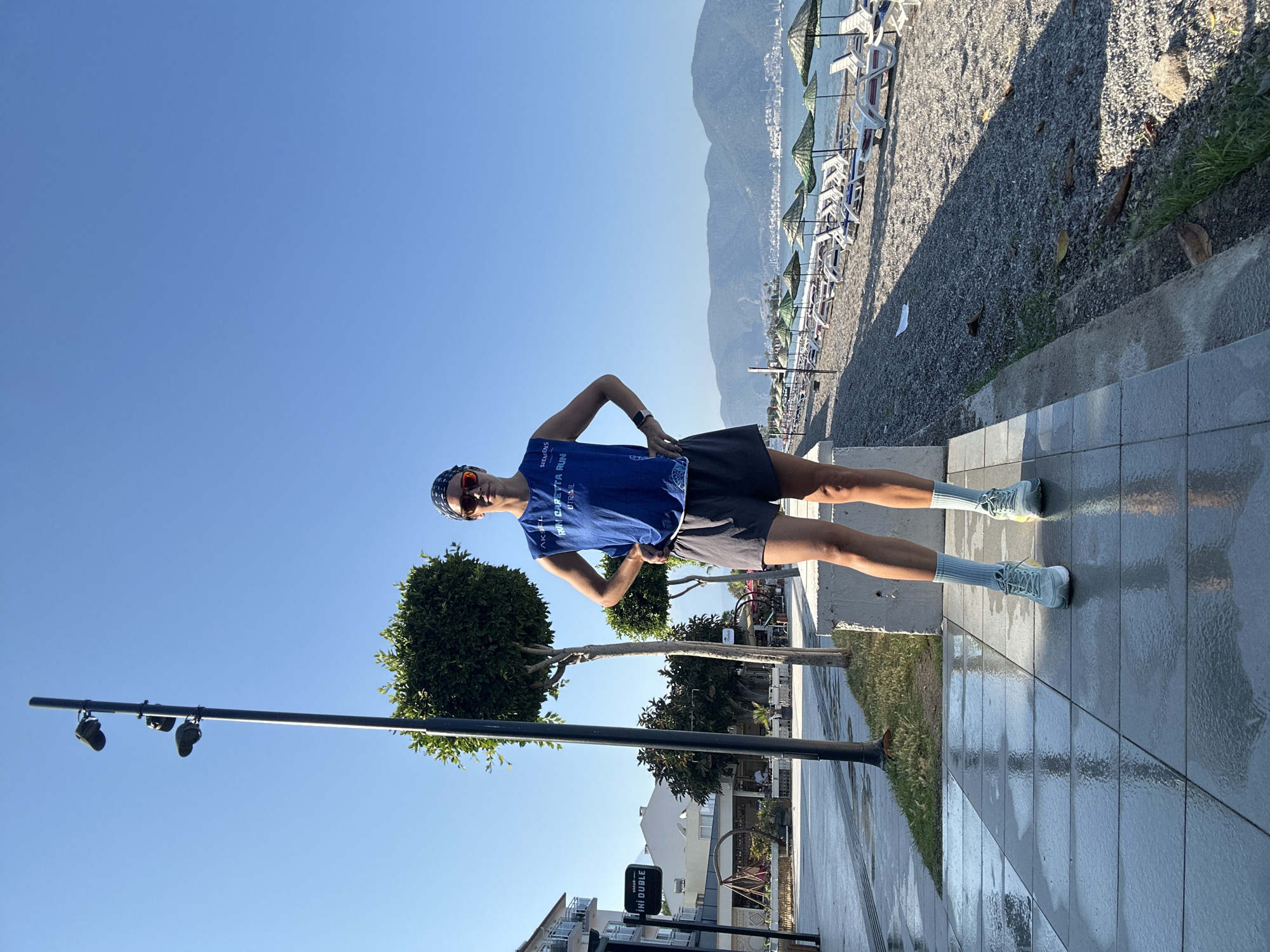 Early morning runner documented at Fethiye beach locations