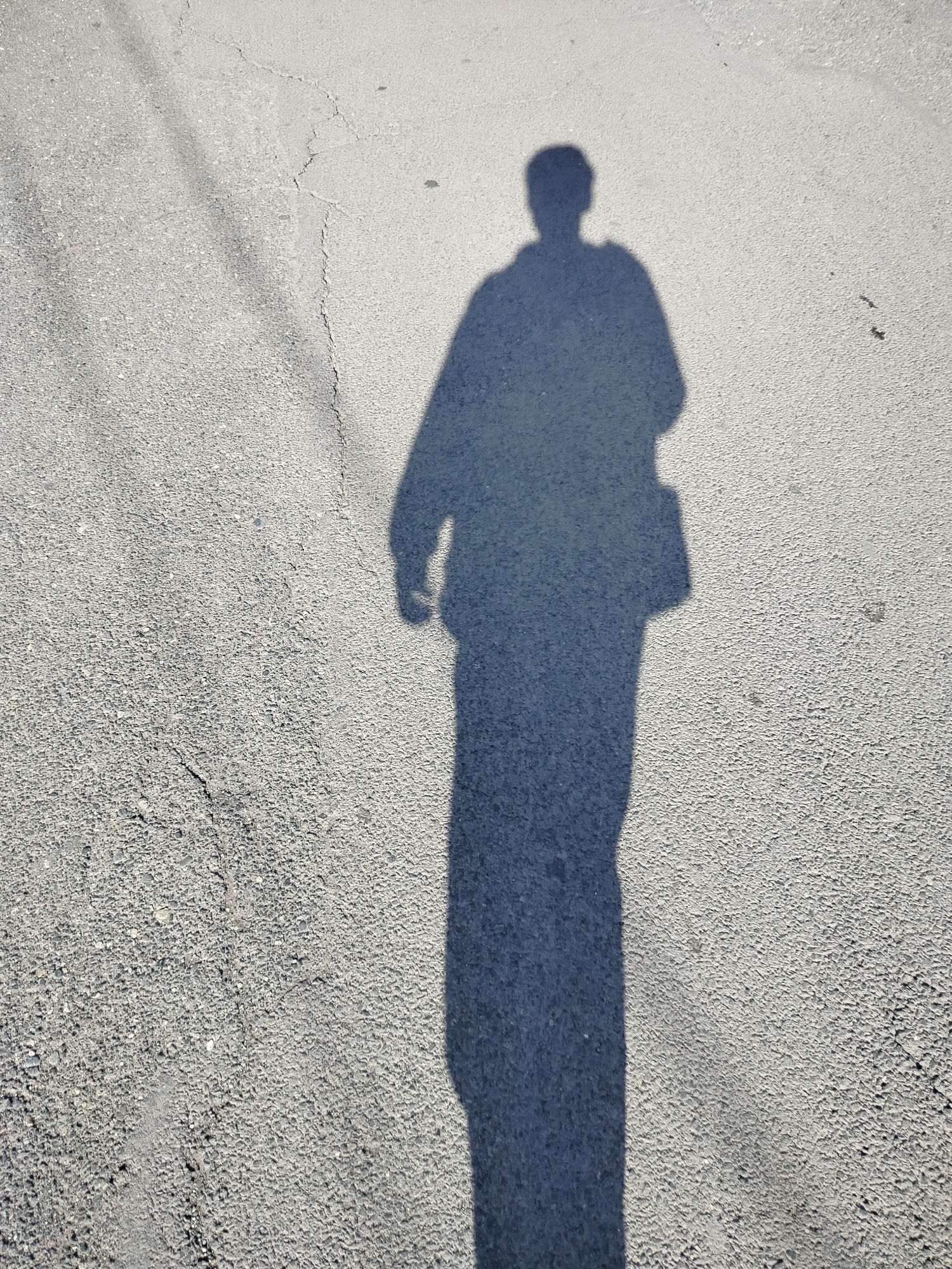 Pedestrian walks residential street in Yerevan on sunny afternoon