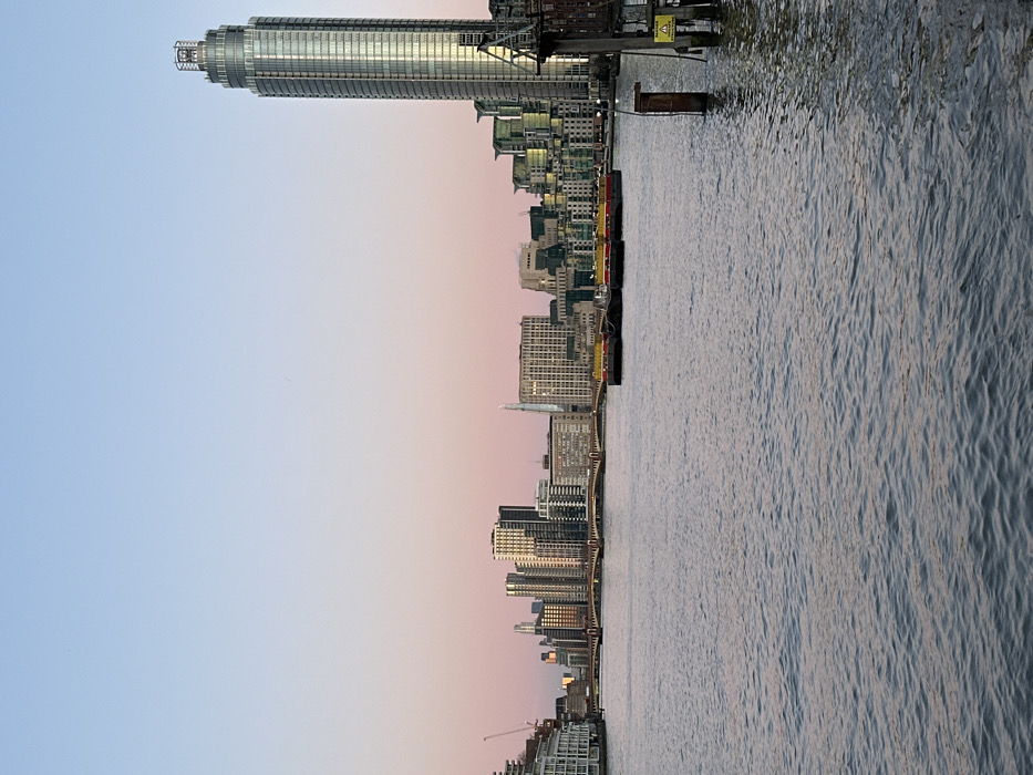London Thames sunset captures skyline and Battersea Power Station
