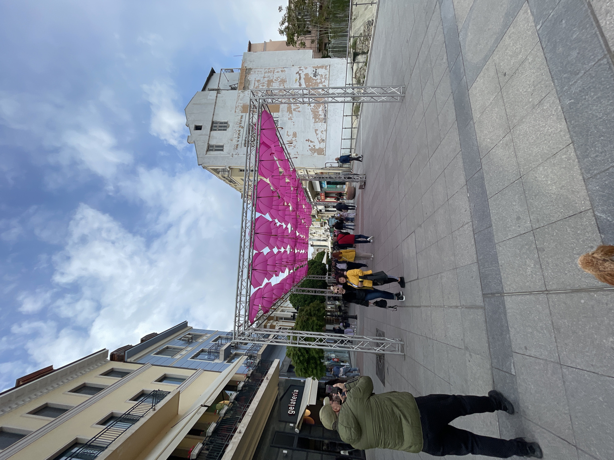 Afternoon stroll through Plovdiv captures umbrellas, ice cream, city views