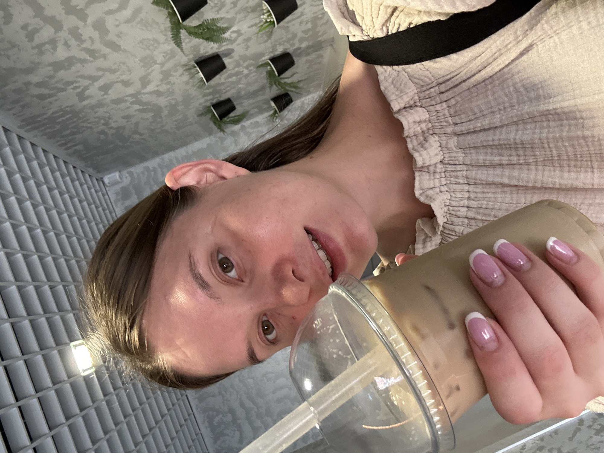 Morning coffee stop at a café in Chaikovsky, Russia