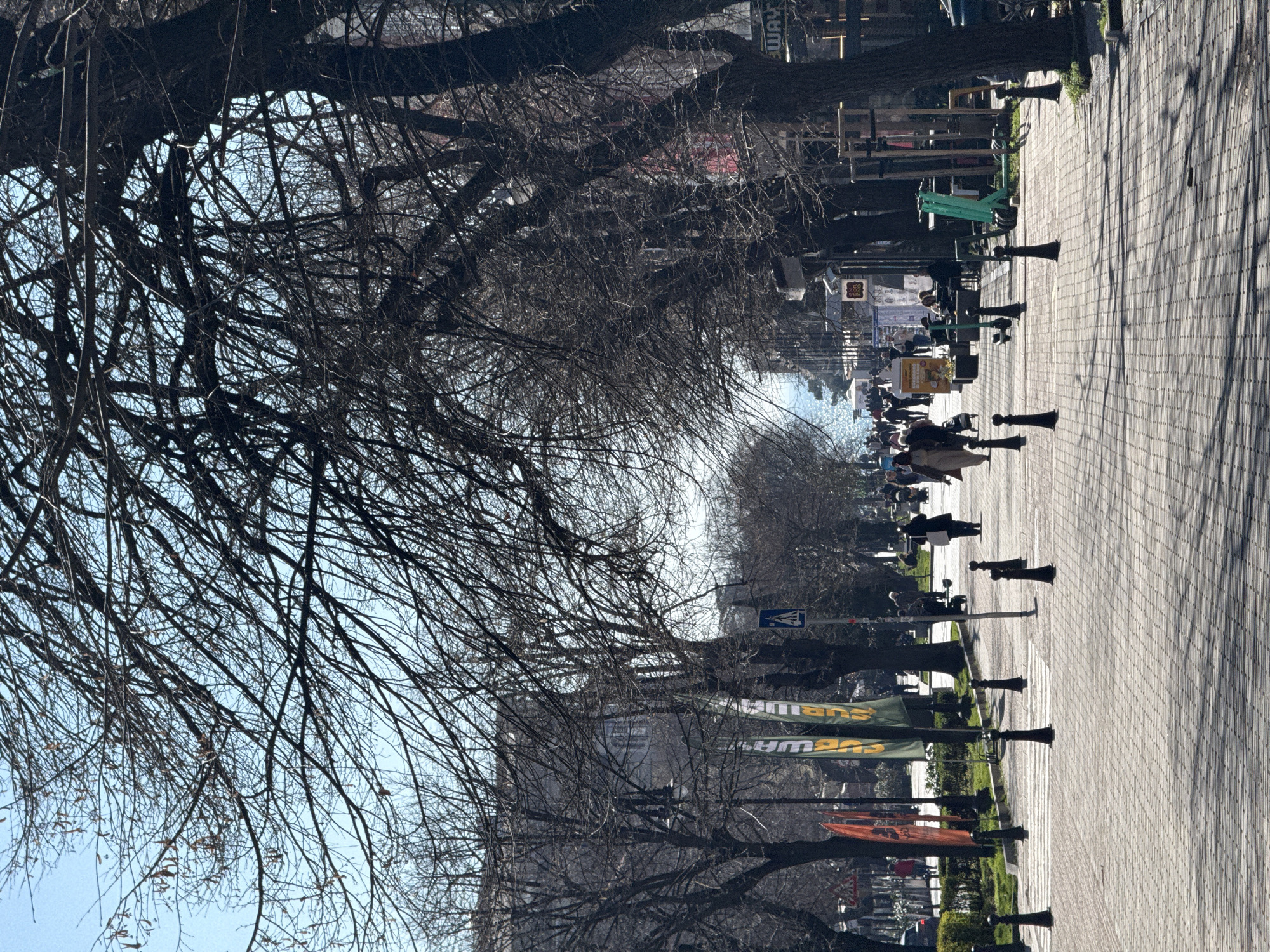Morning pedestrian street scene documented in Varna, Bulgaria