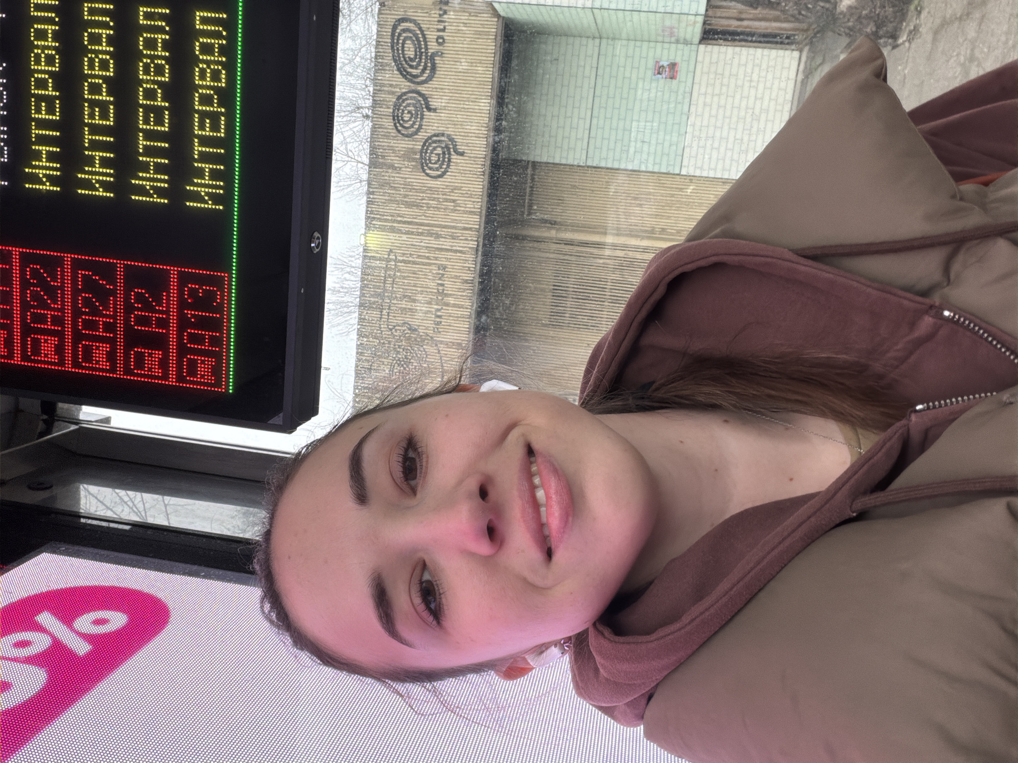 Woman takes selfie on public transport in Rostov-on-Don