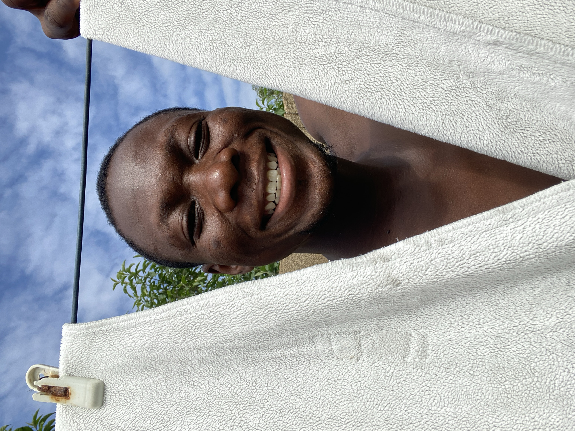 Backyard selfie session in Bukuru on a bright July morning