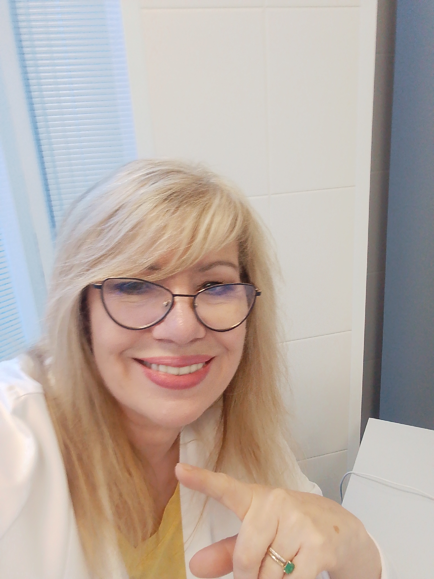 Afternoon selfie session inside a Moscow medical facility